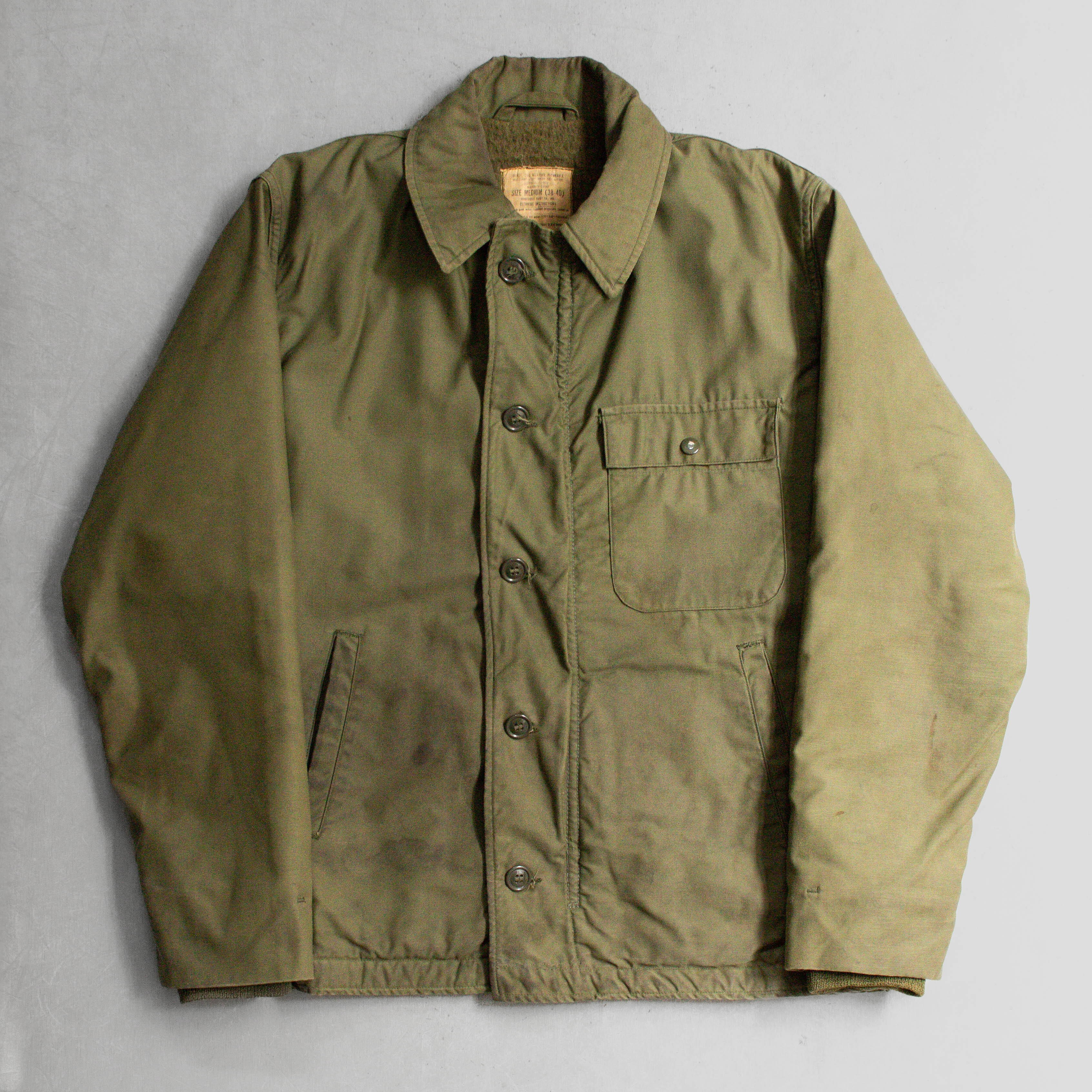70S US NAVY A2 DECK JACKET 美軍 海軍 軍綠 甲板 夾克 軍外套 B