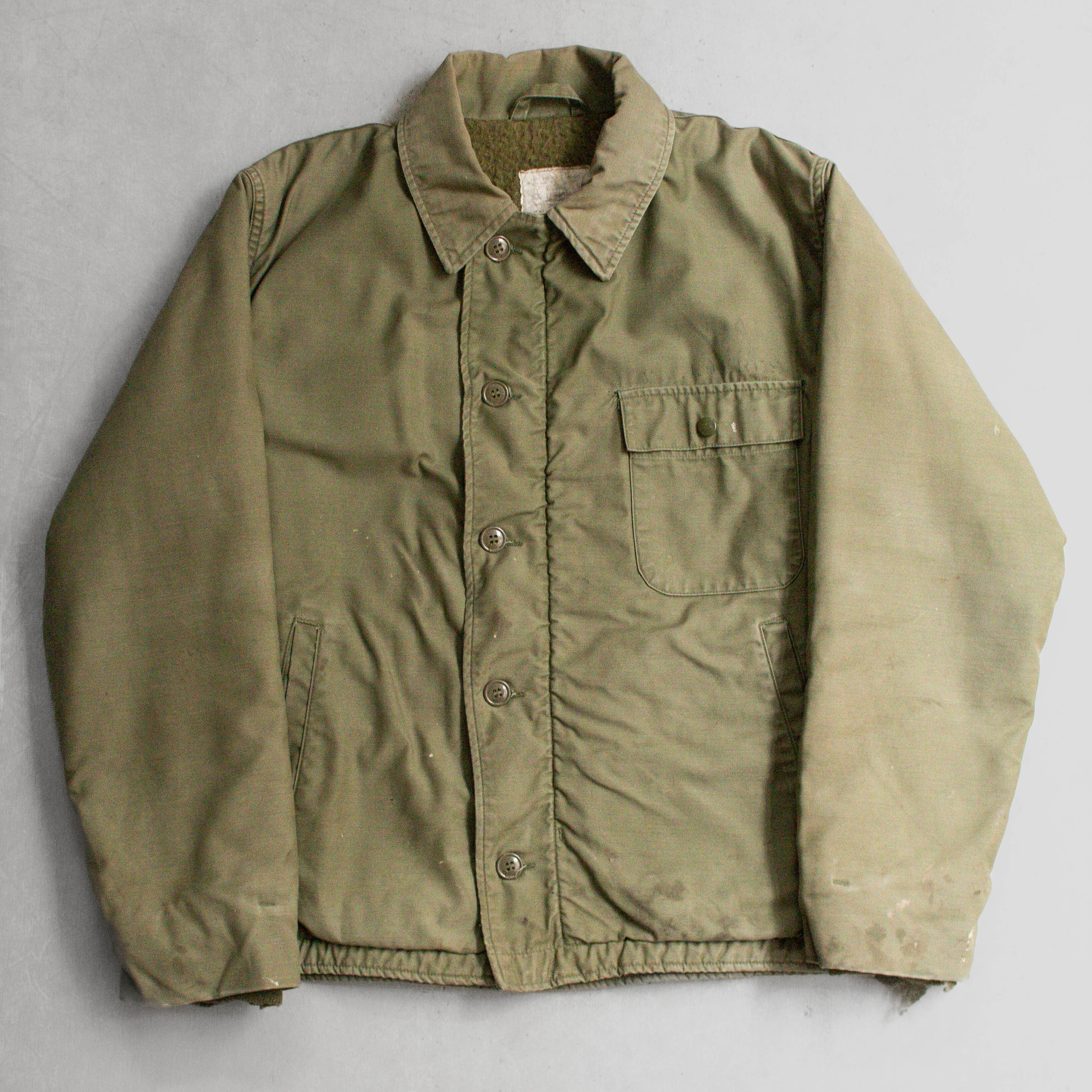 80S US NAVY A2 DECK JACKET 美軍 海軍 軍綠 甲板 夾克 軍外套 C