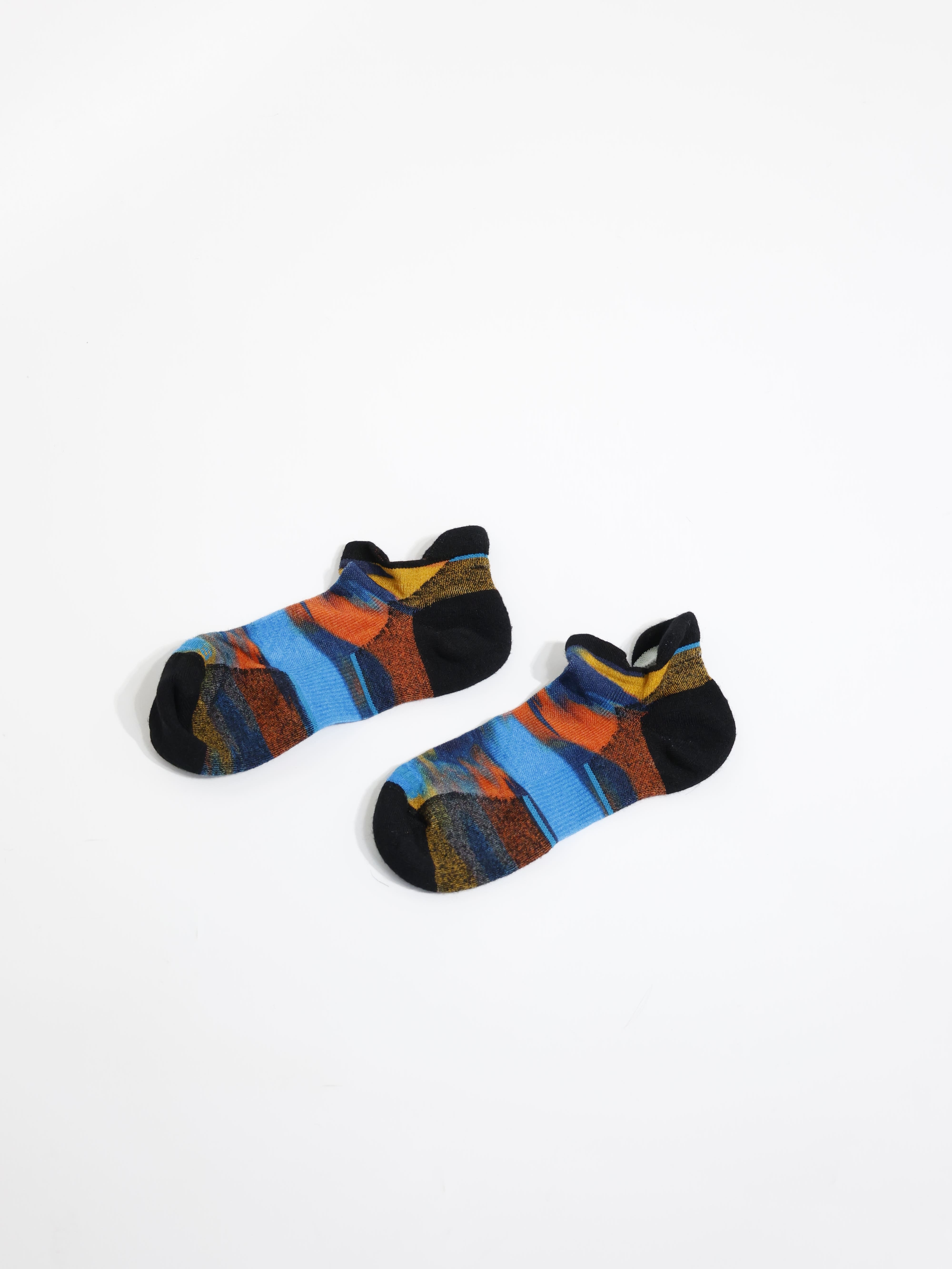 Smartwool 羊毛帽 女 機能跑步局部輕量減震Print踝襪 筆刷油彩 靛藍色 SW002122B25