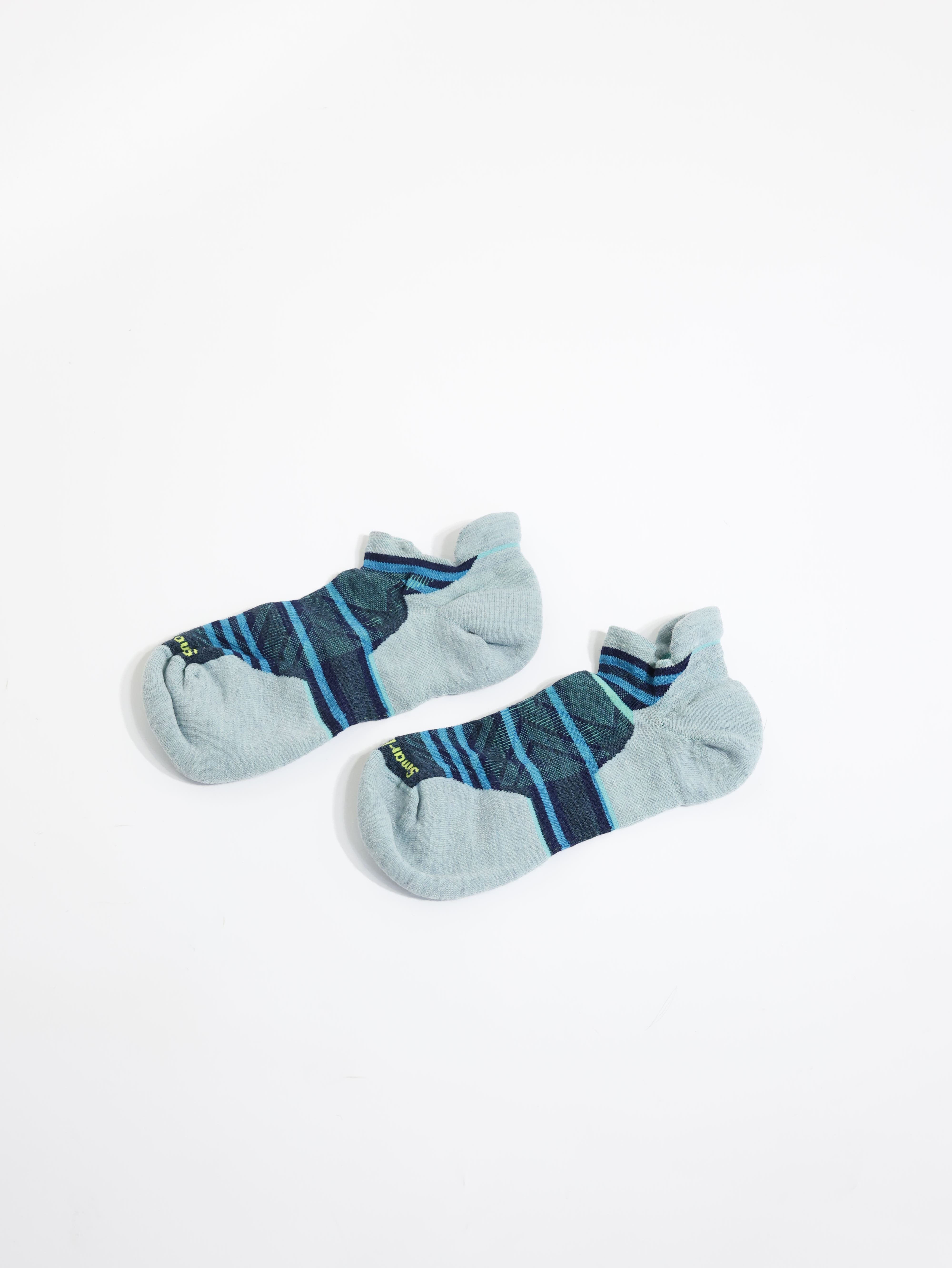 【 S 號】Smartwool 羊毛襪 女 機能跑步局部輕量減震印花踝襪 暮光藍 SW001672G74