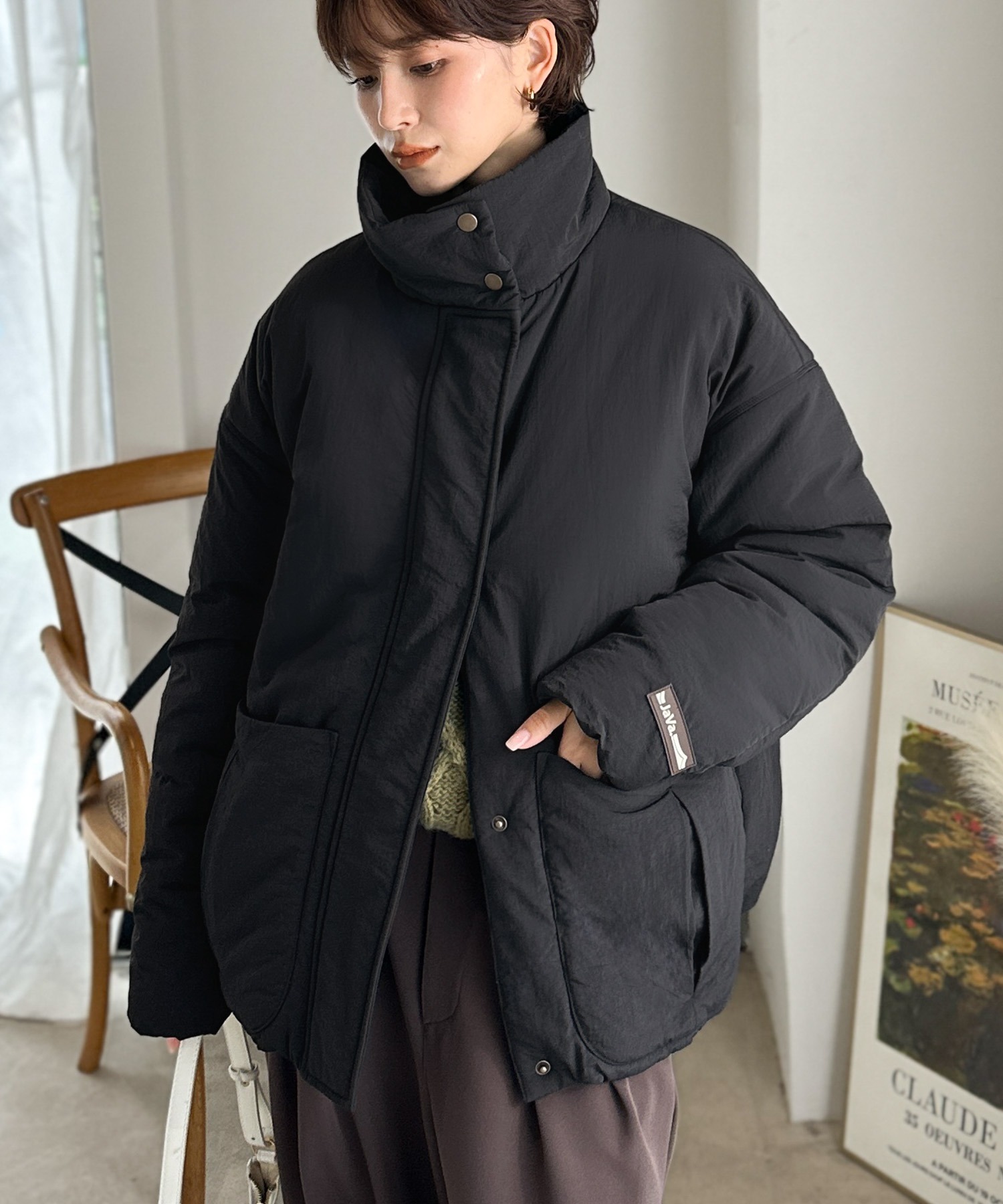 🇯🇵 日系品牌 JAVA 大口袋 尼龍立領夾克 短版 保暖 鋪棉 / 預購