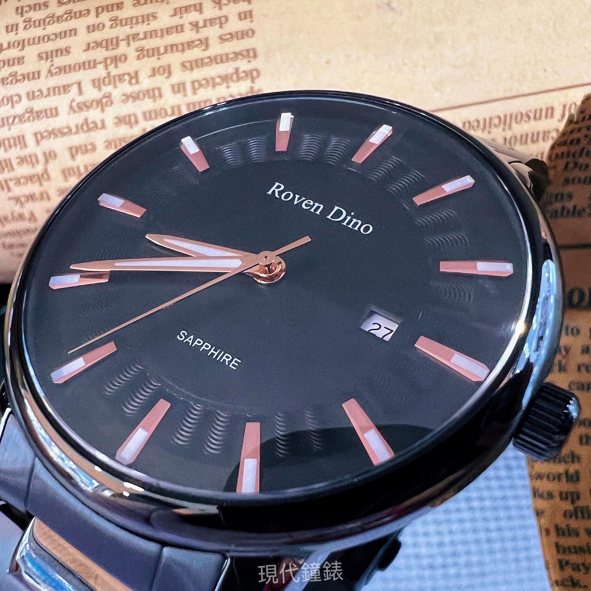 【Roven Dino羅梵迪諾】精緻波紋時尚腕錶RD6119B 42mm/30mm 現代鐘錶