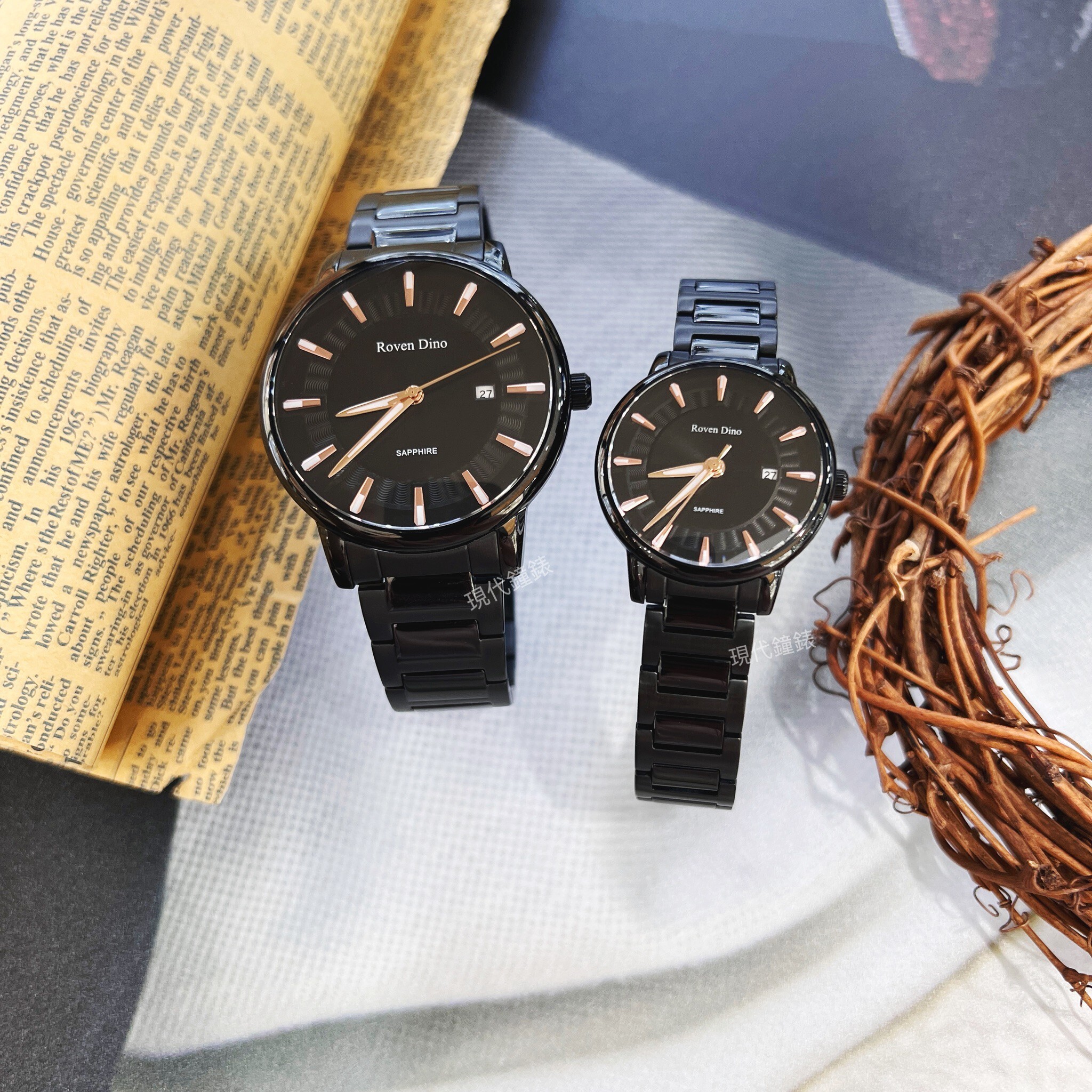 【Roven Dino羅梵迪諾】精緻波紋時尚腕錶RD6119B 42mm/30mm 現代鐘錶