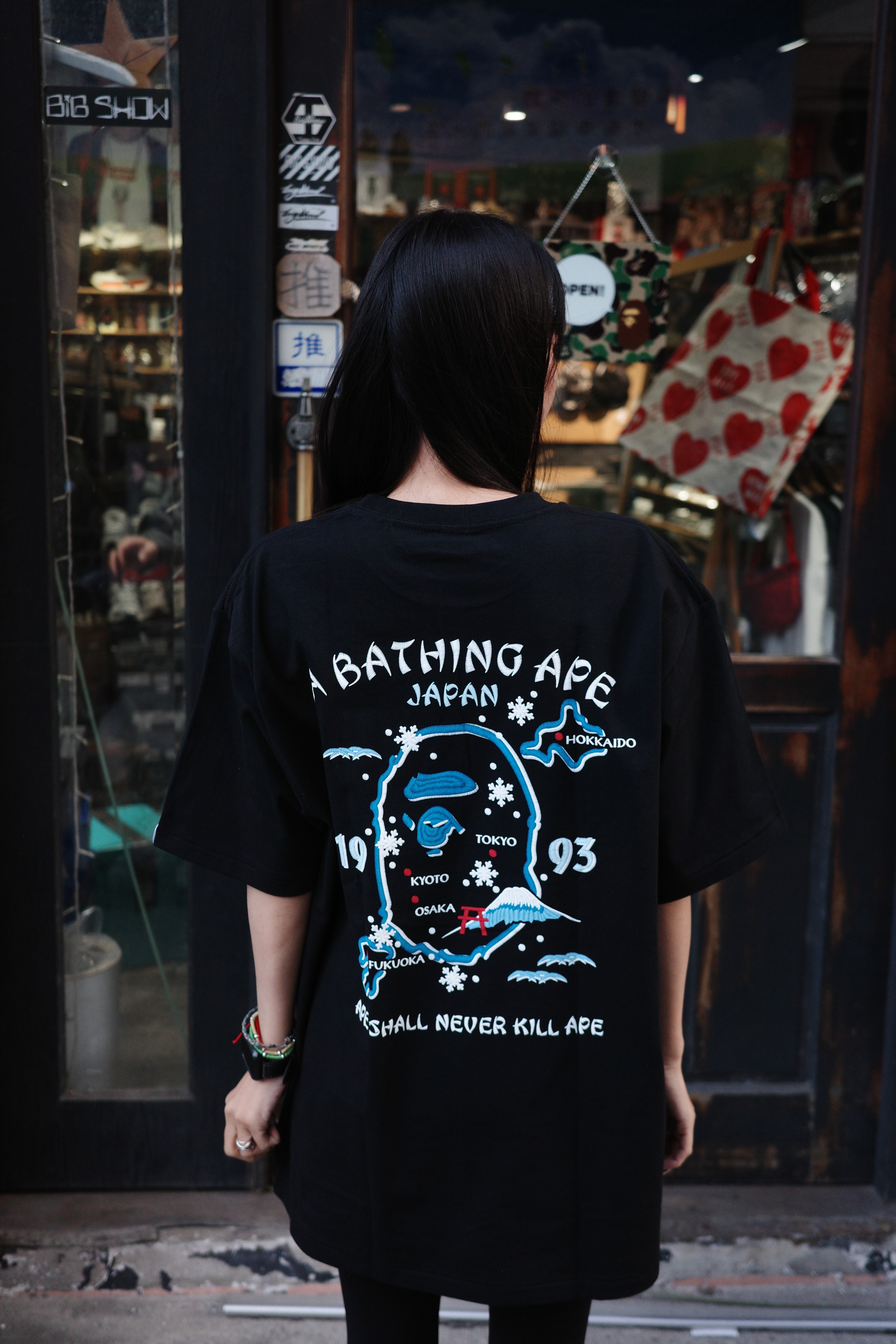 Bape 日本風 刺繡風格 印花 四色 Japan Souvenir tee