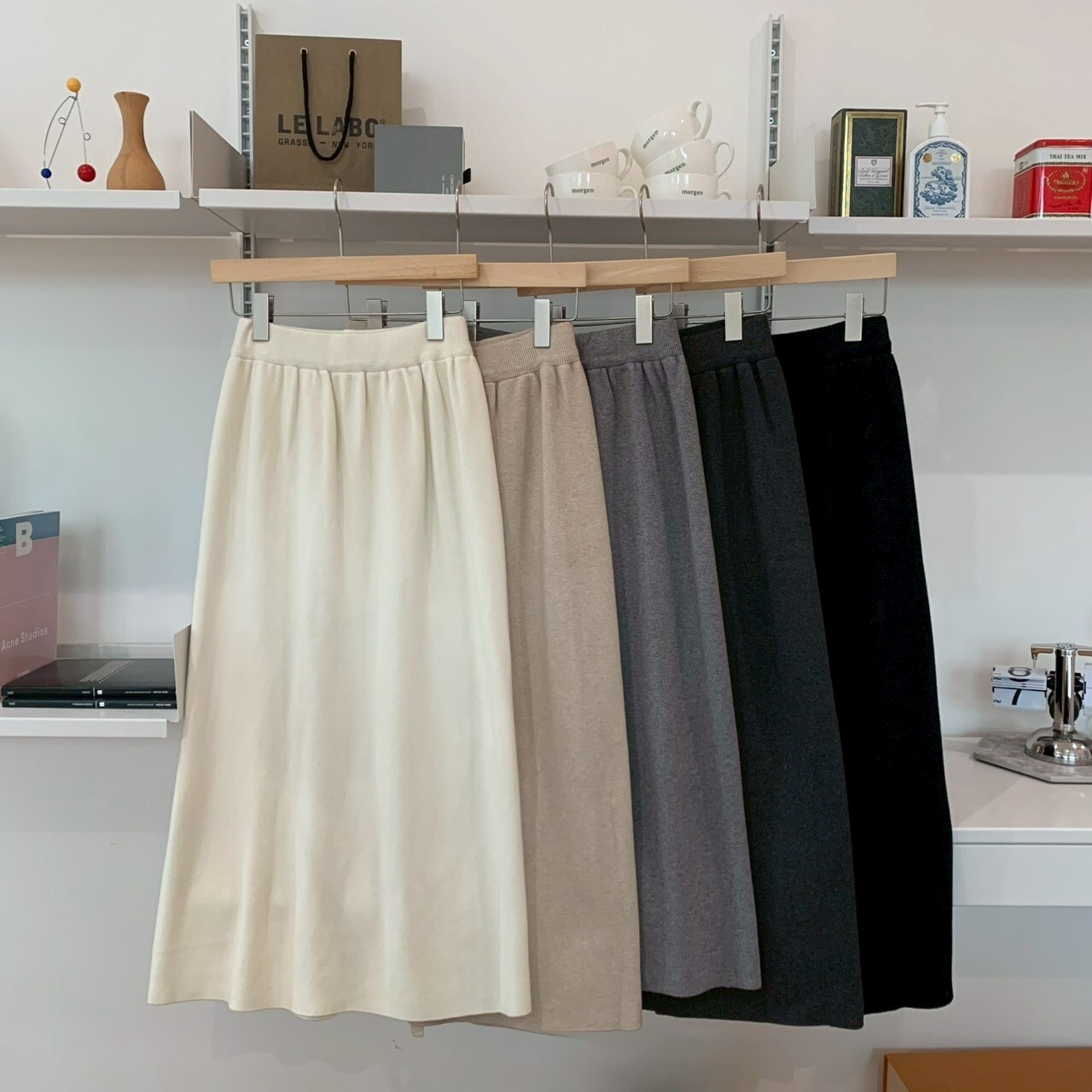 深咖奶凍🍮後開衩針織長裙