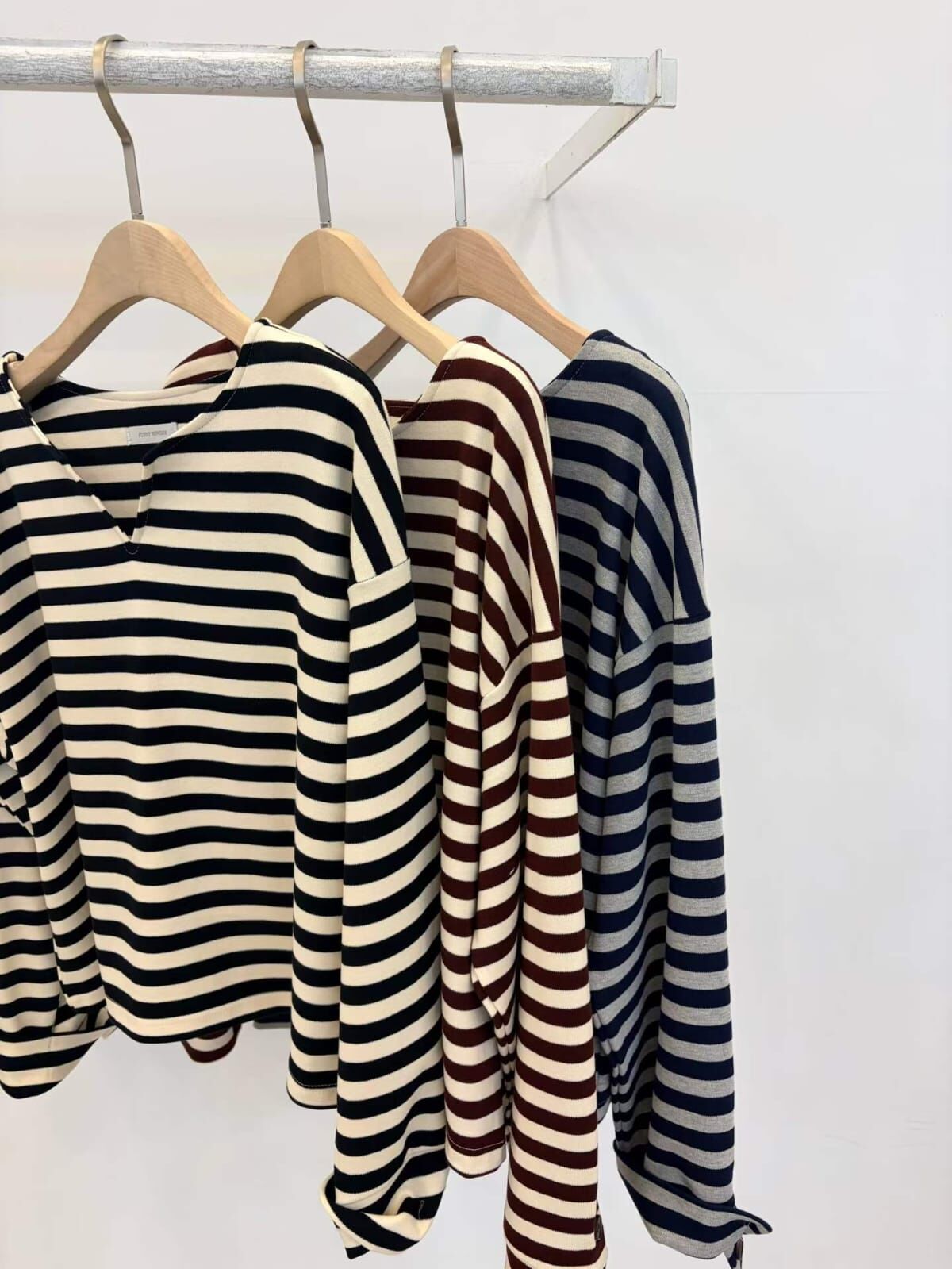 FP5338 寬松條紋棉T