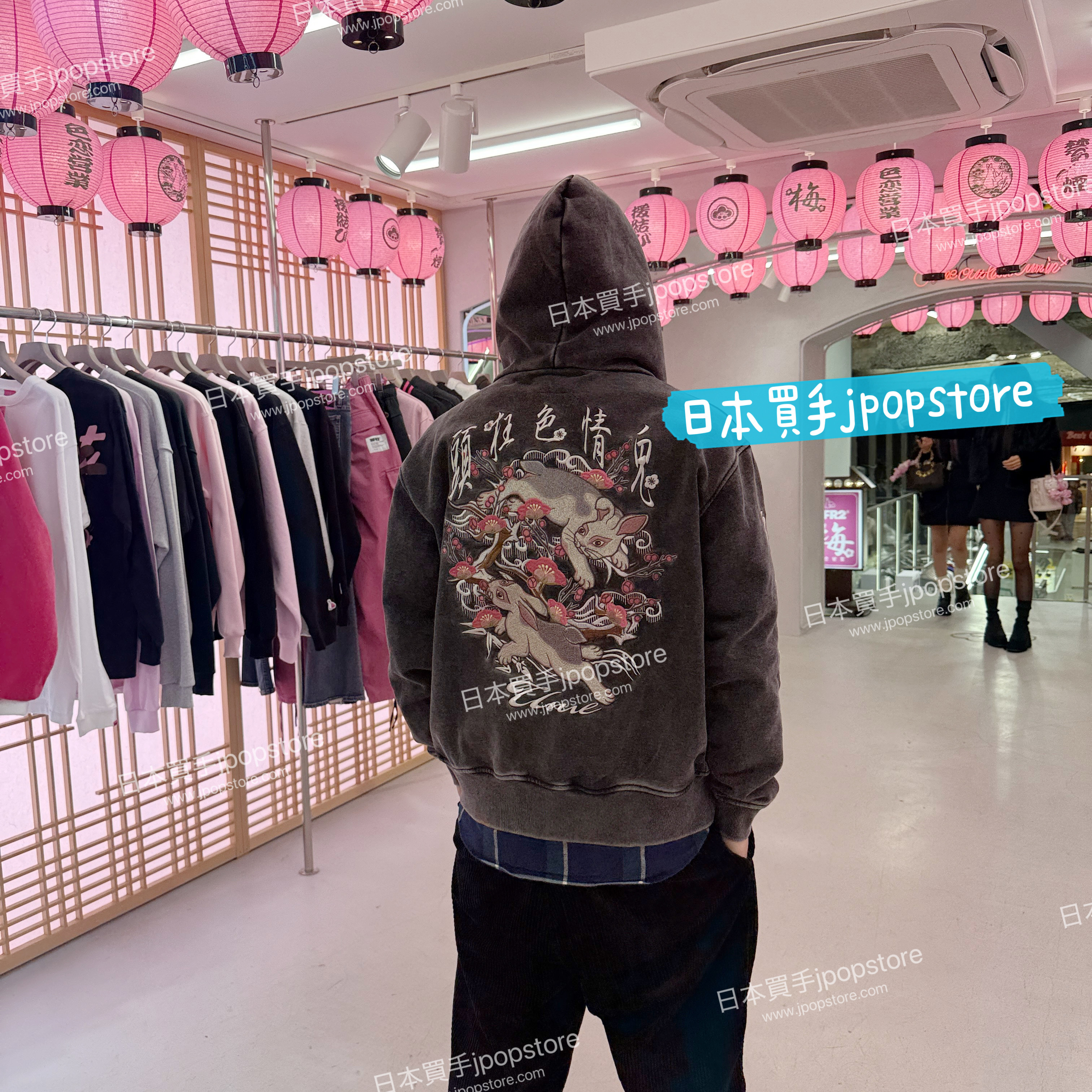 FR2 梅 Wash Embroidery HOODED ZIP UP