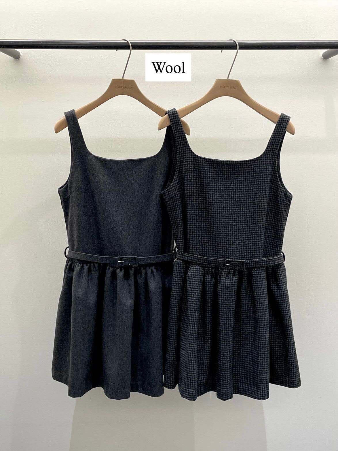 OB5313 羊毛背心腰帶連身裙