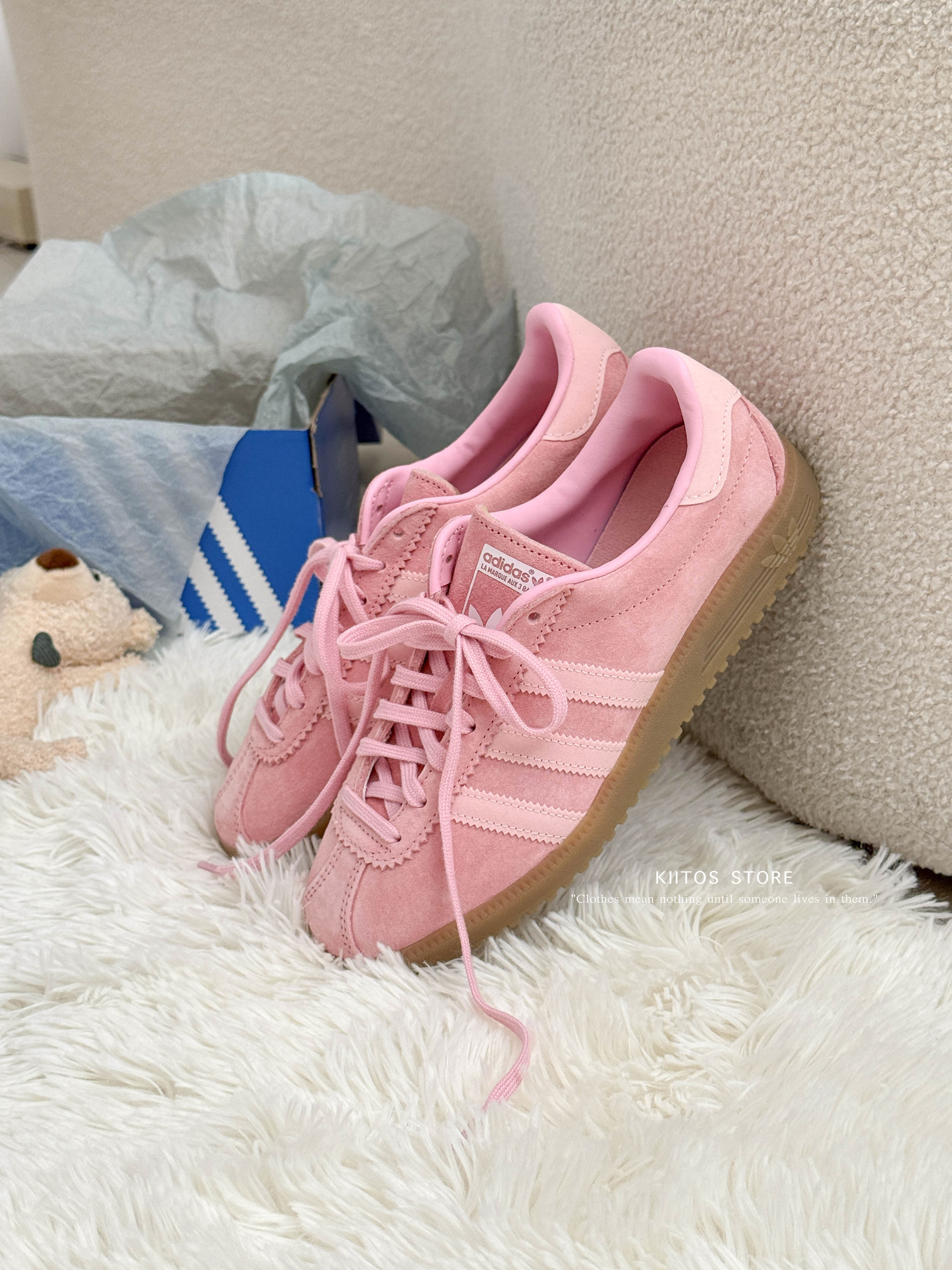 Adidas Bermuda Glow Pink 粉色 蜜桃粉 焦糖底 復古 男女鞋 GY7386