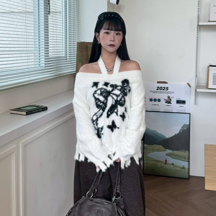 薄荷味的聖誕🎄馬海毛掛脖毛衣