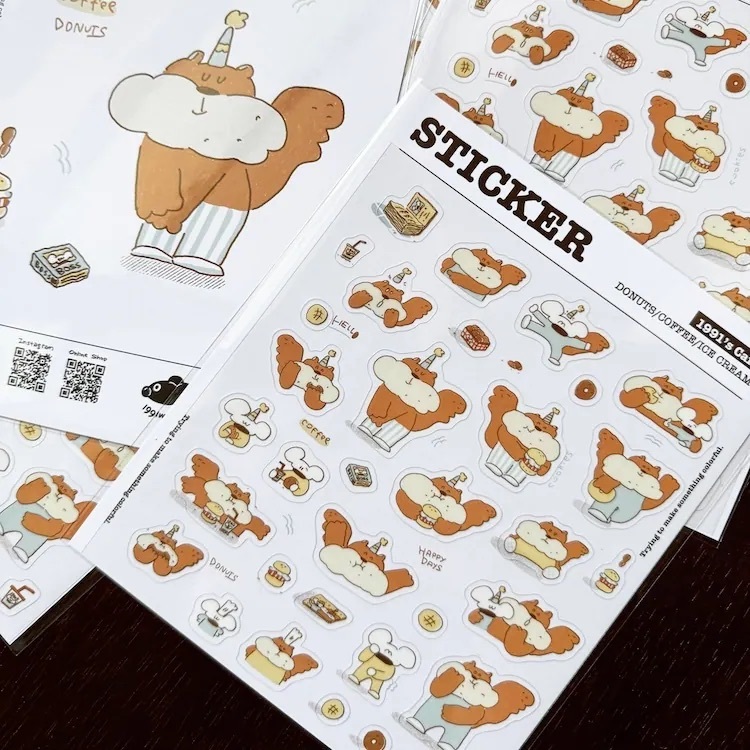 1991w2992｜烤焦胖松鼠 透明貼紙