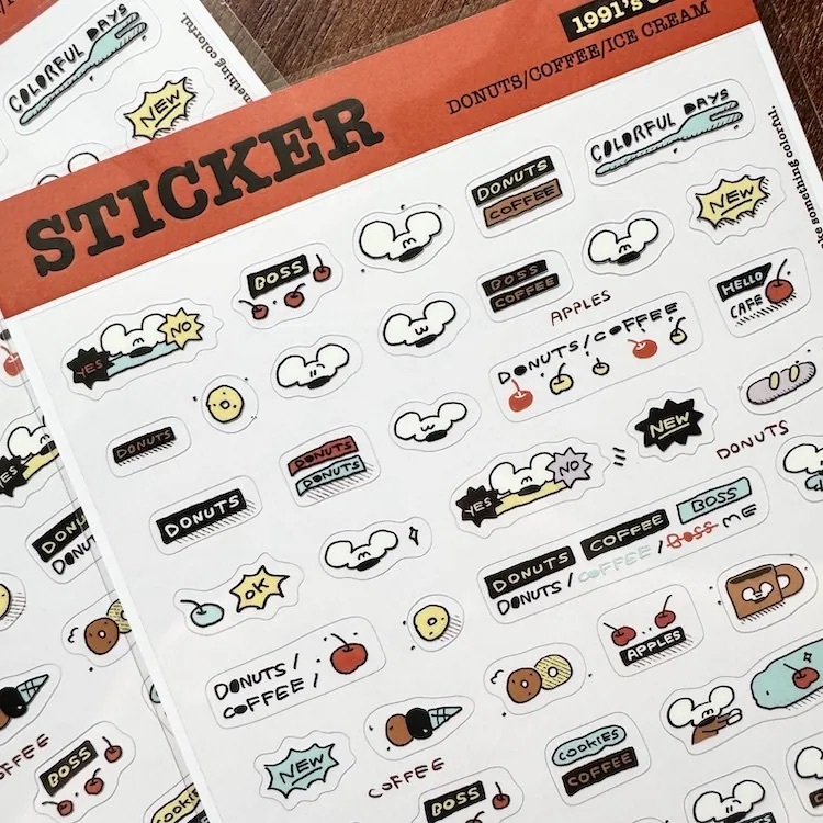 1991w2992｜甜甜圈危機 透明貼紙