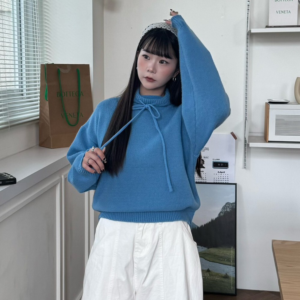 札幌膠卷🎞️ 立領抽繩中版毛衣