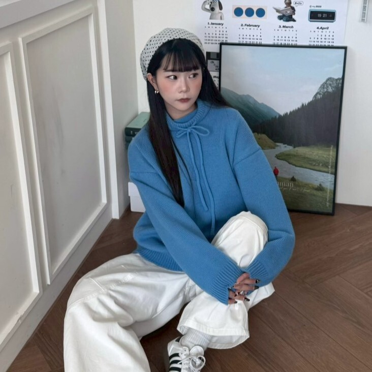 札幌膠卷🎞️ 立領抽繩中版毛衣