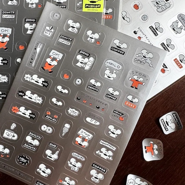 1991w2992｜甜甜圈危機 銀箔貼紙