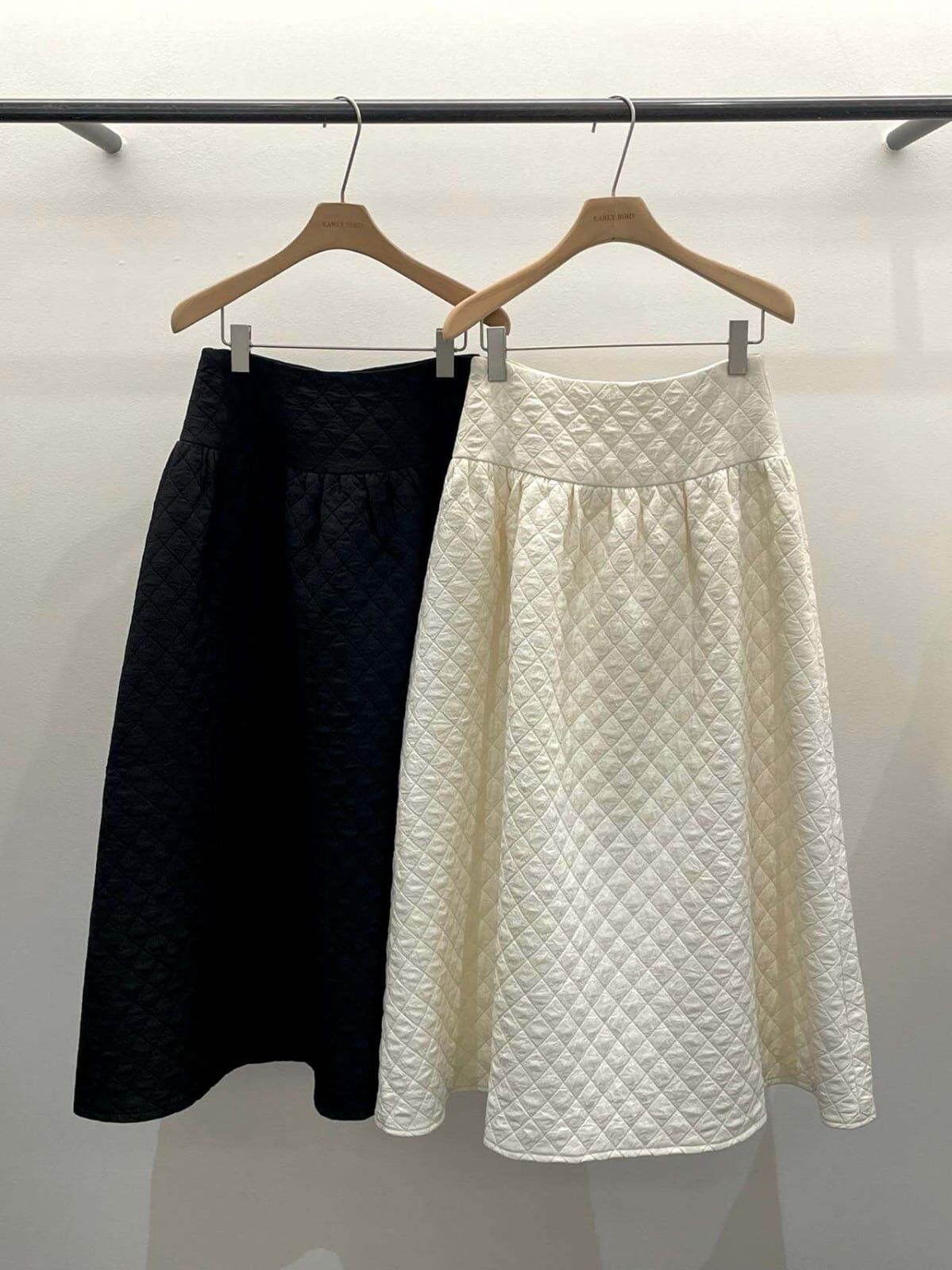 OB5317 夾眠菱格紋高腰裙 *特價* (優惠碼同充值購物金不適用)