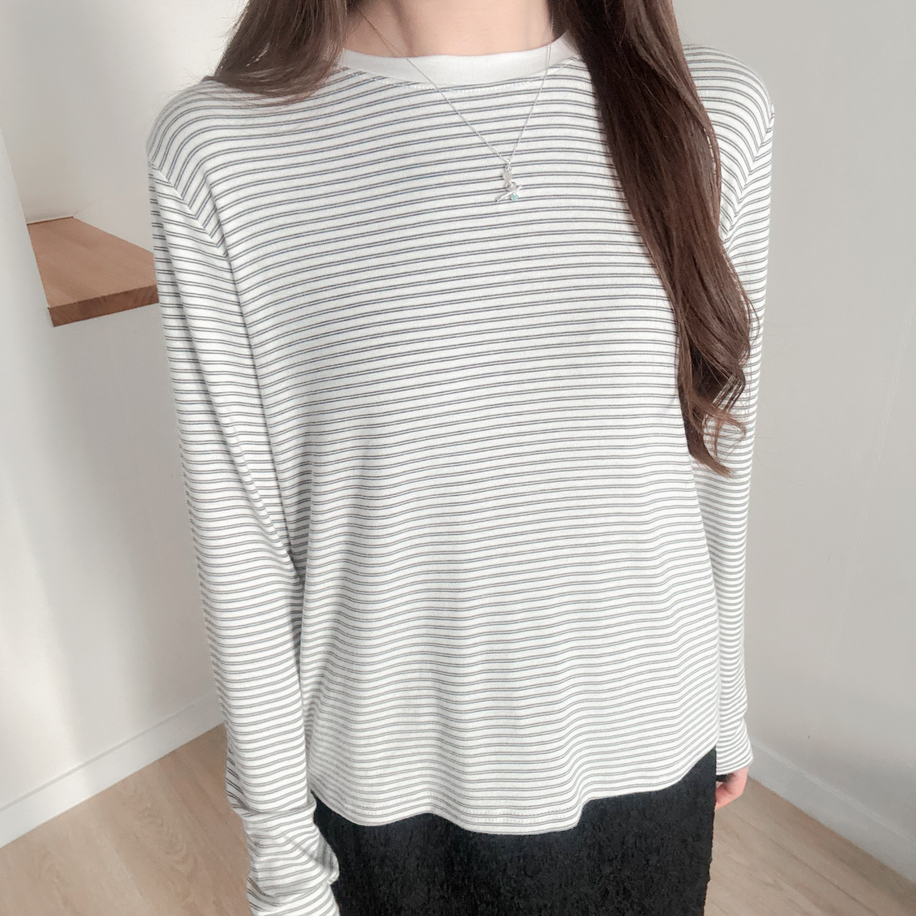 彈性親膚橫間tee