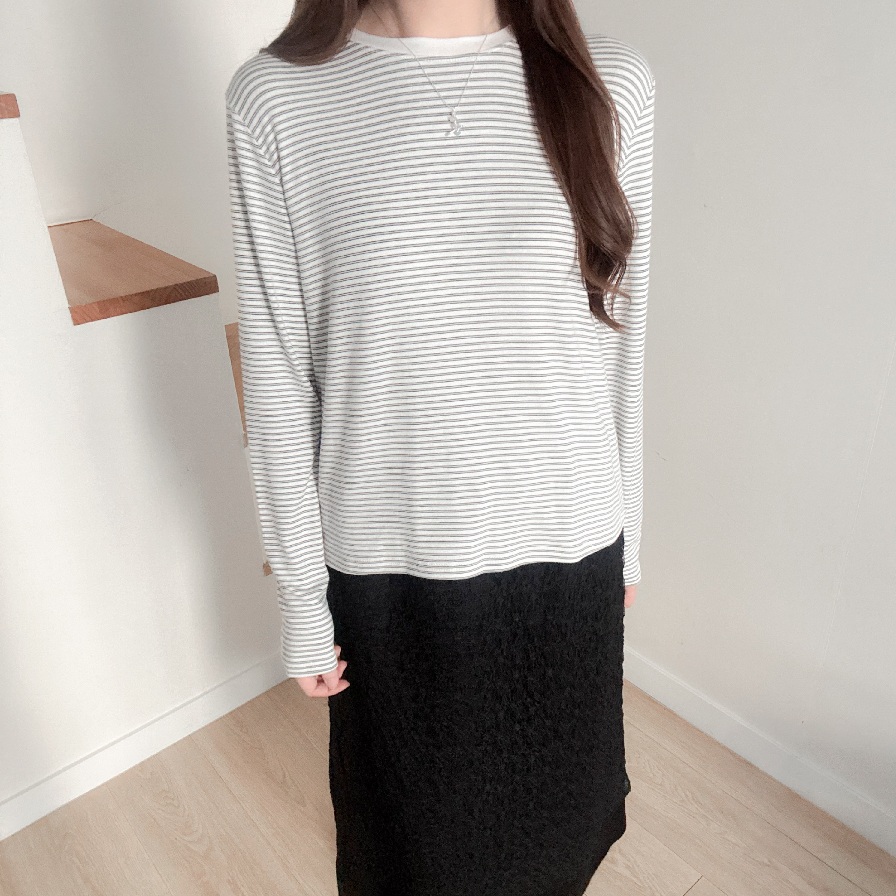 彈性親膚橫間tee