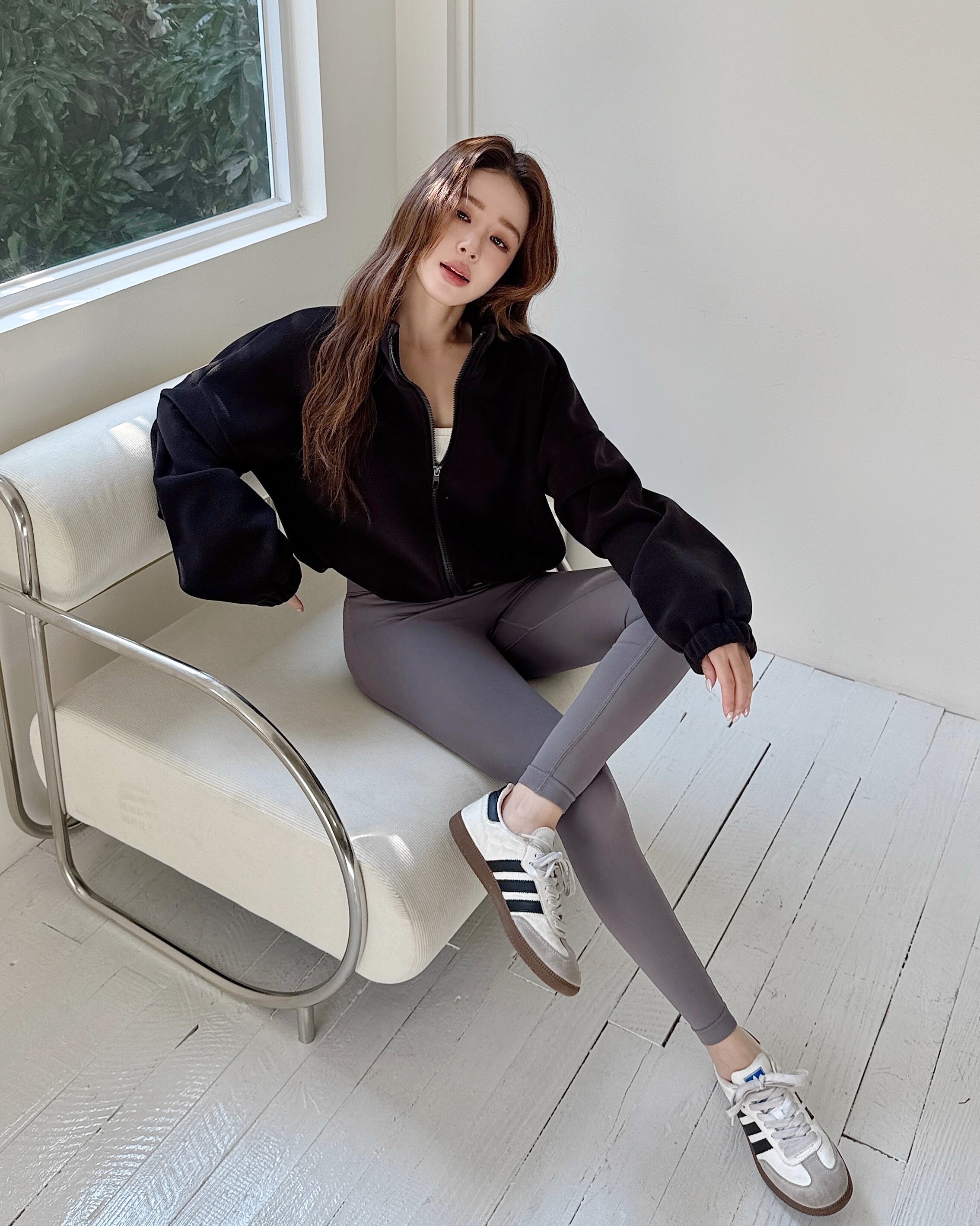 CUSH羊羔絨拉鍊抽繩外套組合