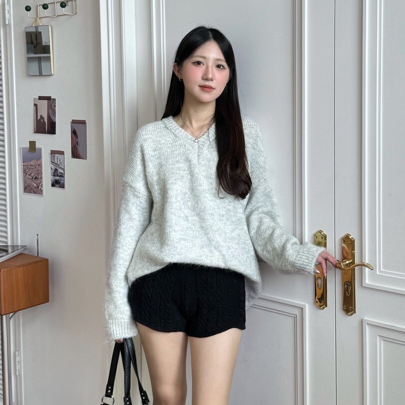 專屬愜意 麻花抽繩針織短褲