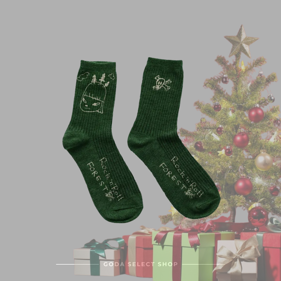 奈良美智 ROCK'n ROLL FOREST 苔綠 襪子 Yoshitomo Nara