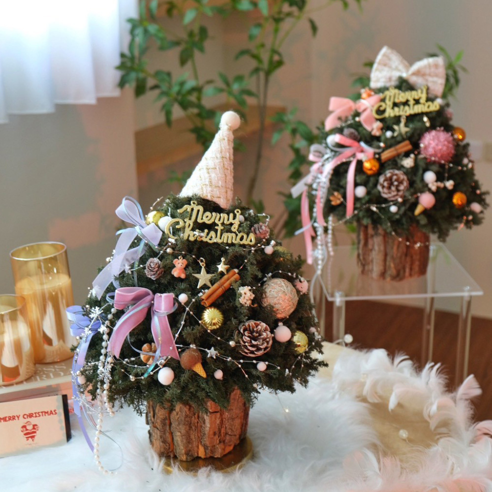 浪漫蝴蝶結 紫色蝴蝶結永生聖誕樹 L