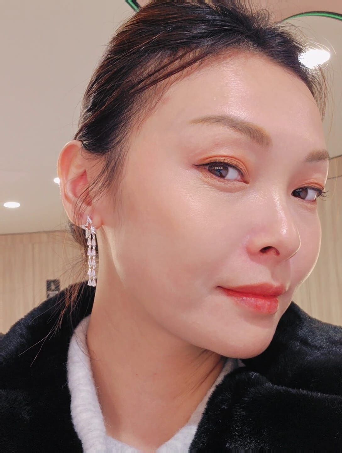 英國代購 (獨立訂單)-DYADEMA Sterling Silver Half Star Embellished Drop&nbsp;Earrings Made in italy