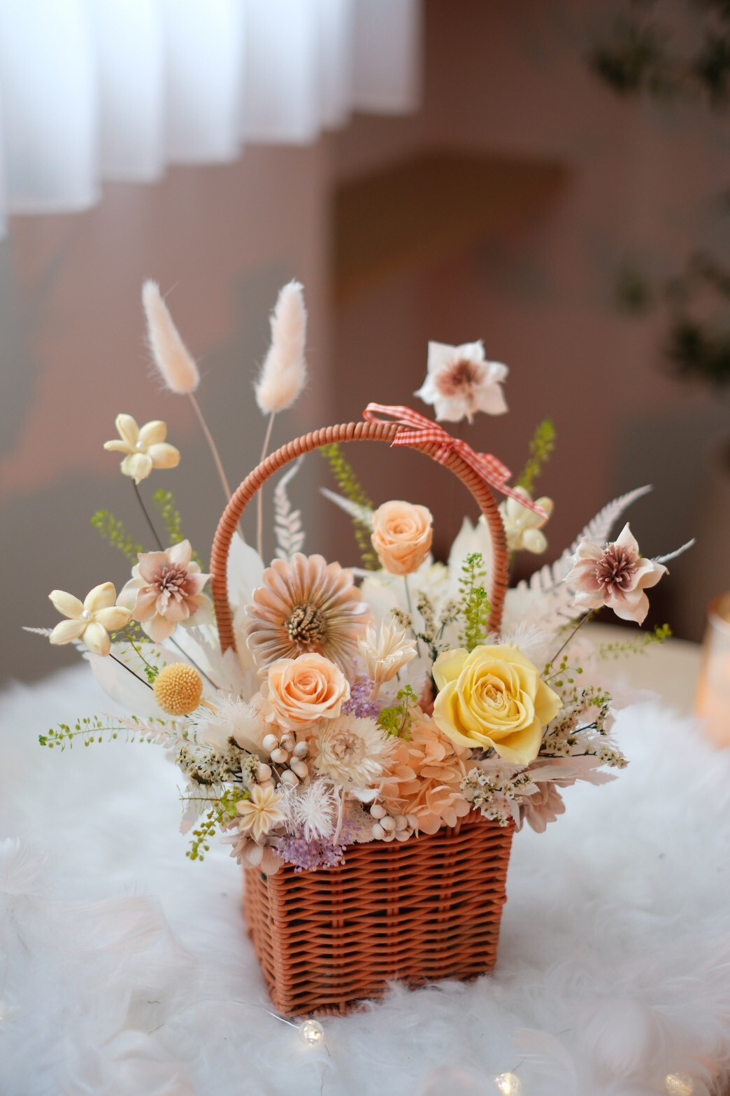 提籃永生盆花 陽光橘