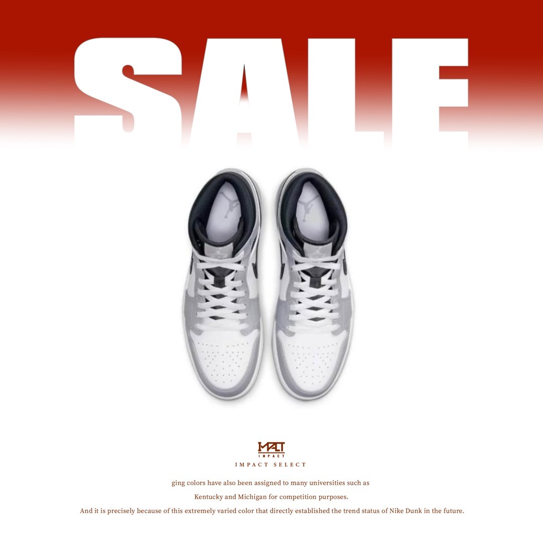 【清倉優惠】Nike Air Jordan 1 MID Light Grey 灰黑 男款 554724-078