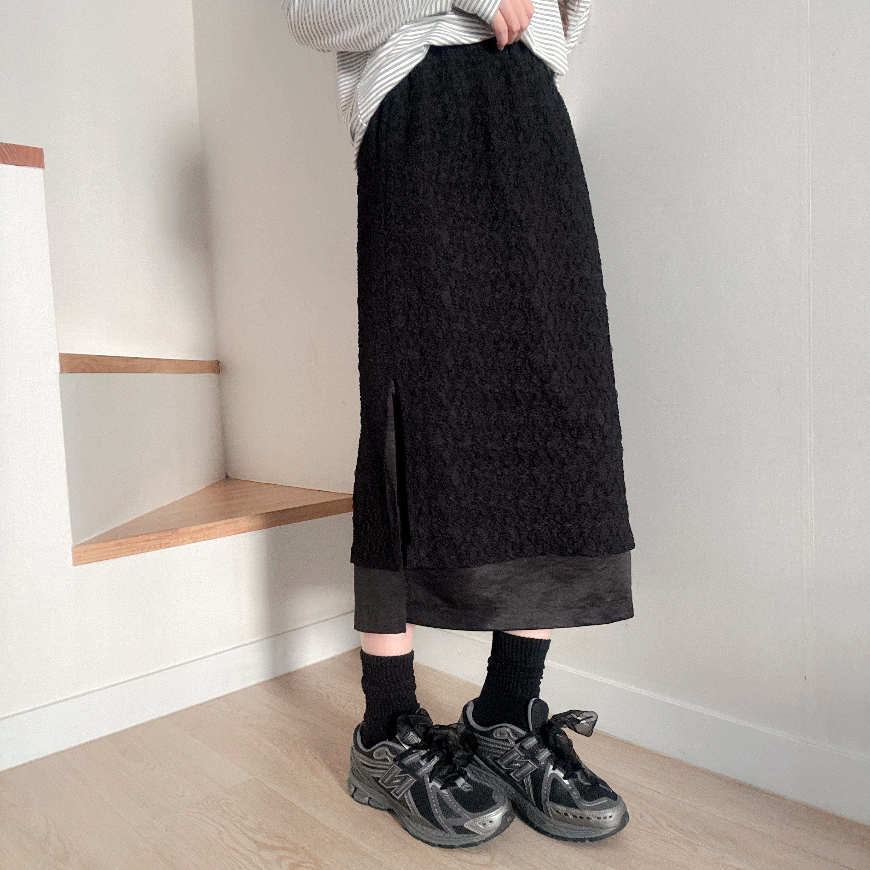 蕾絲layer直身裙