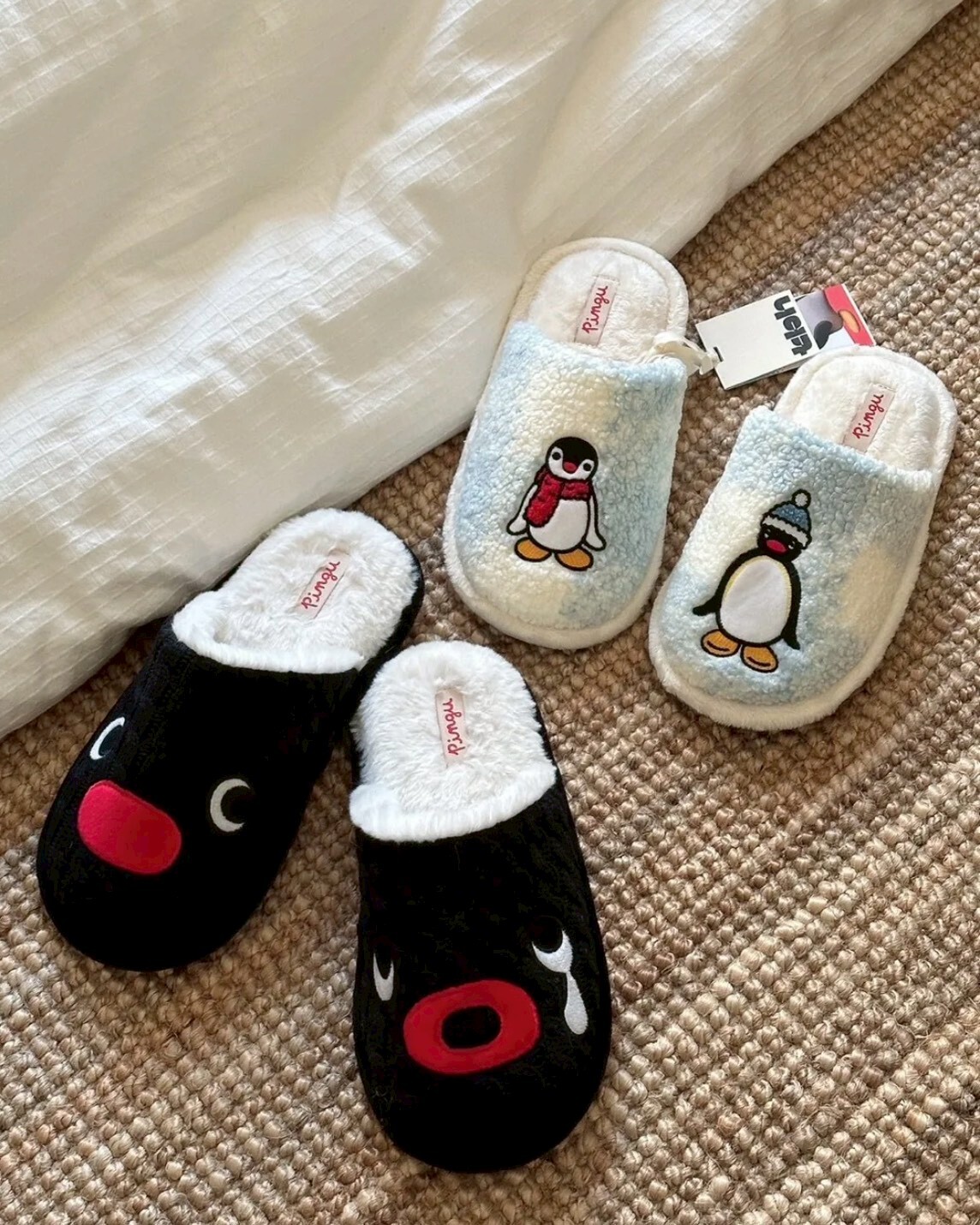 <正版授權>tbh野獸派 x PINGU 企鵝家族 毛絨室內拖 棉拖 聯名 共2款