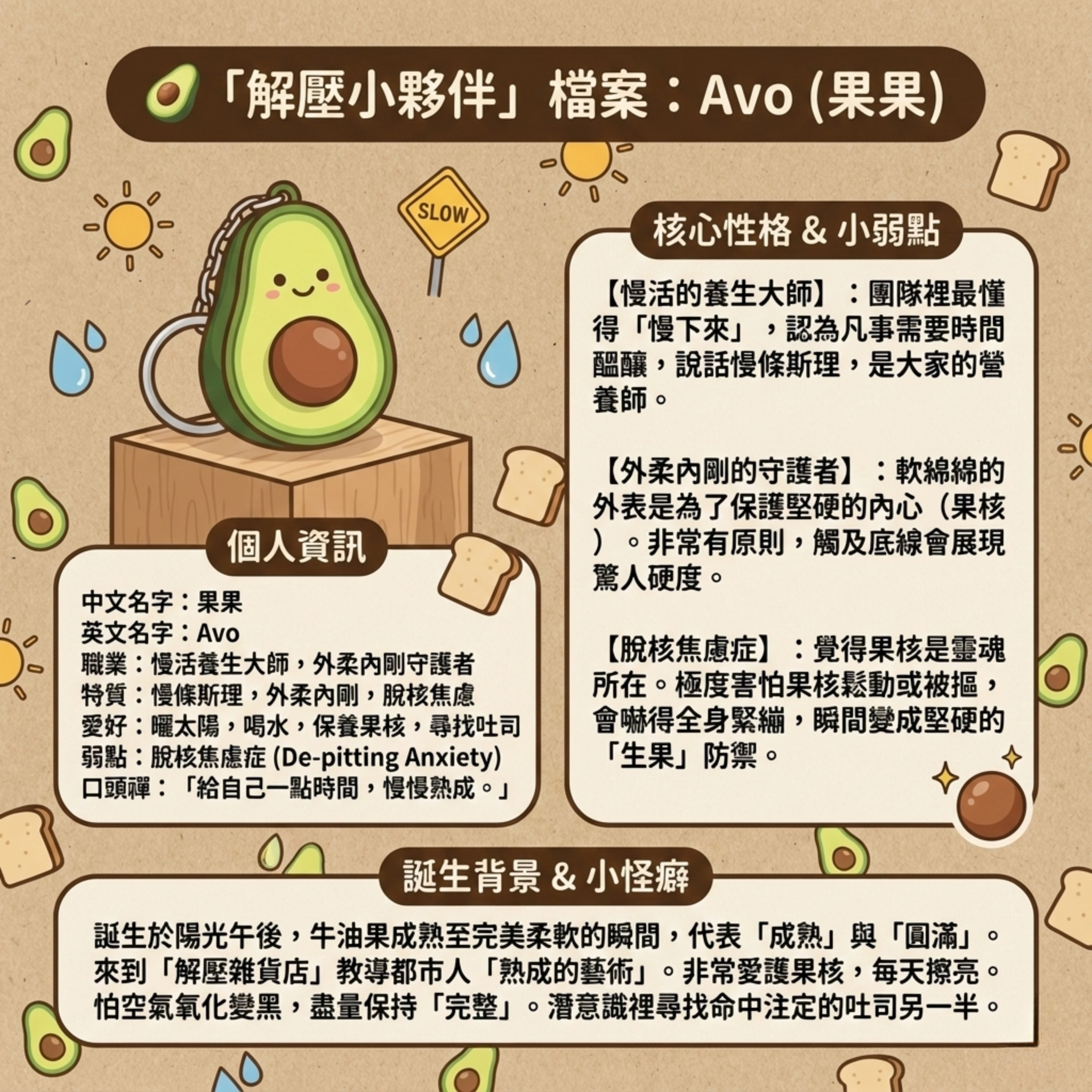 微笑星球 - 果果 | 解壓按鍵匙扣