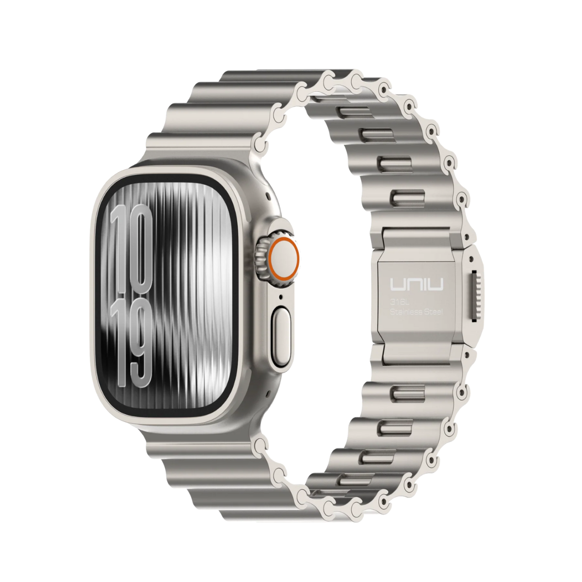 台灣 UNIU Ocean 銀鈦色 海洋金屬錶帶