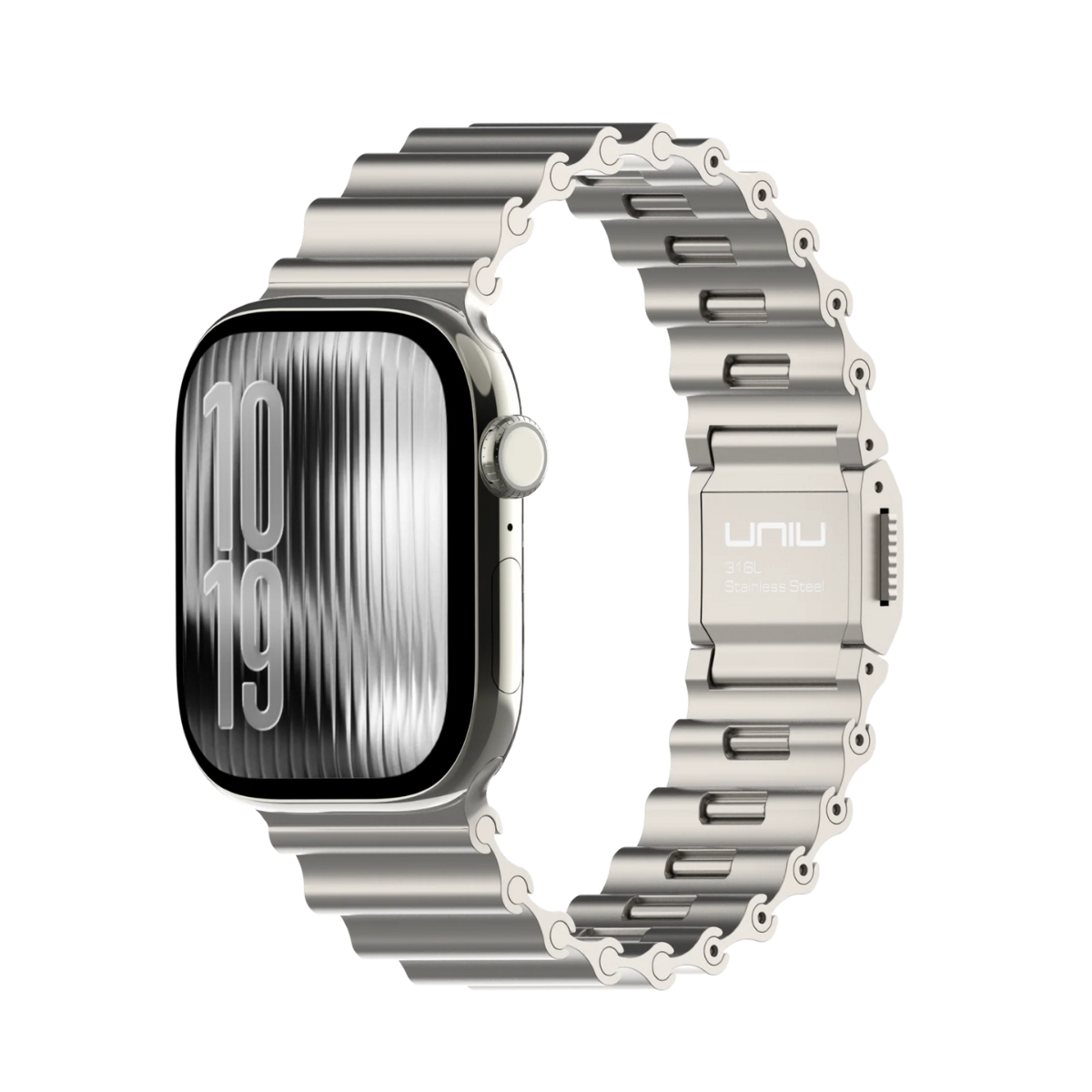 台灣 UNIU Ocean 銀鈦色 海洋金屬錶帶