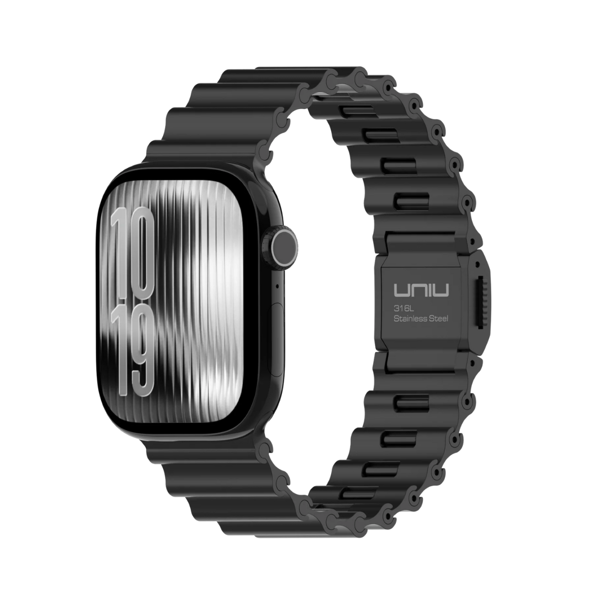 台灣 UNIU Ocean 黑色 海洋金屬錶帶