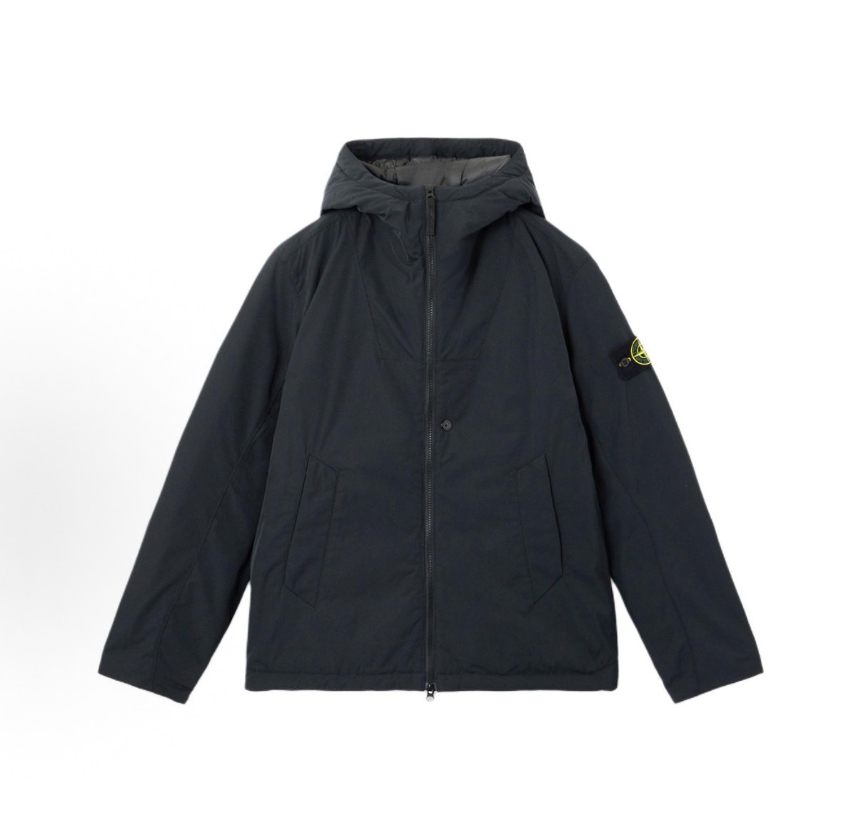 Stone Island Micro Twill Padded Hooded Jacket with Anti-Drop & Snap Pockets | 25FW Black