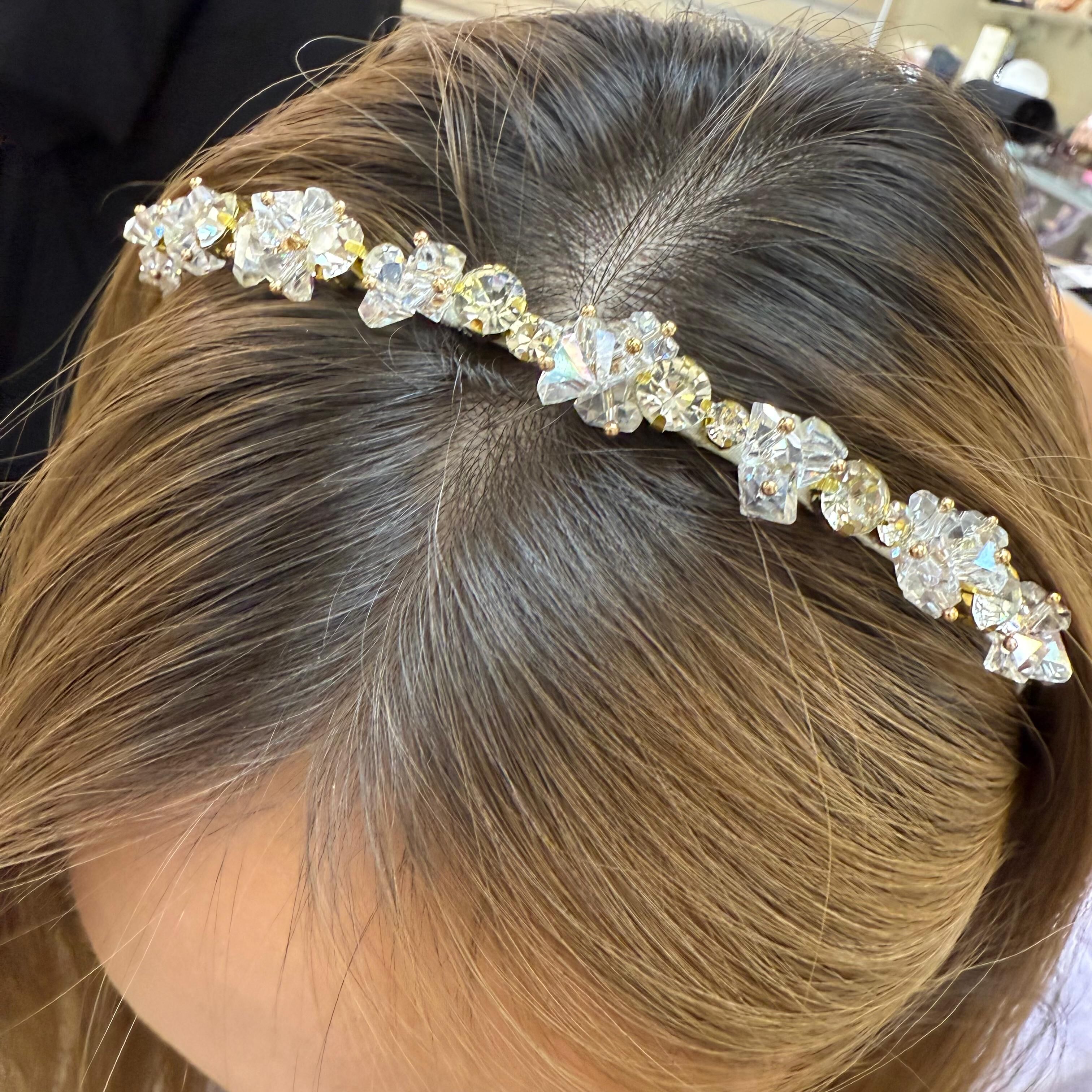 HKAF1214-056 奧地利水晶頭箍 白色  (A54)