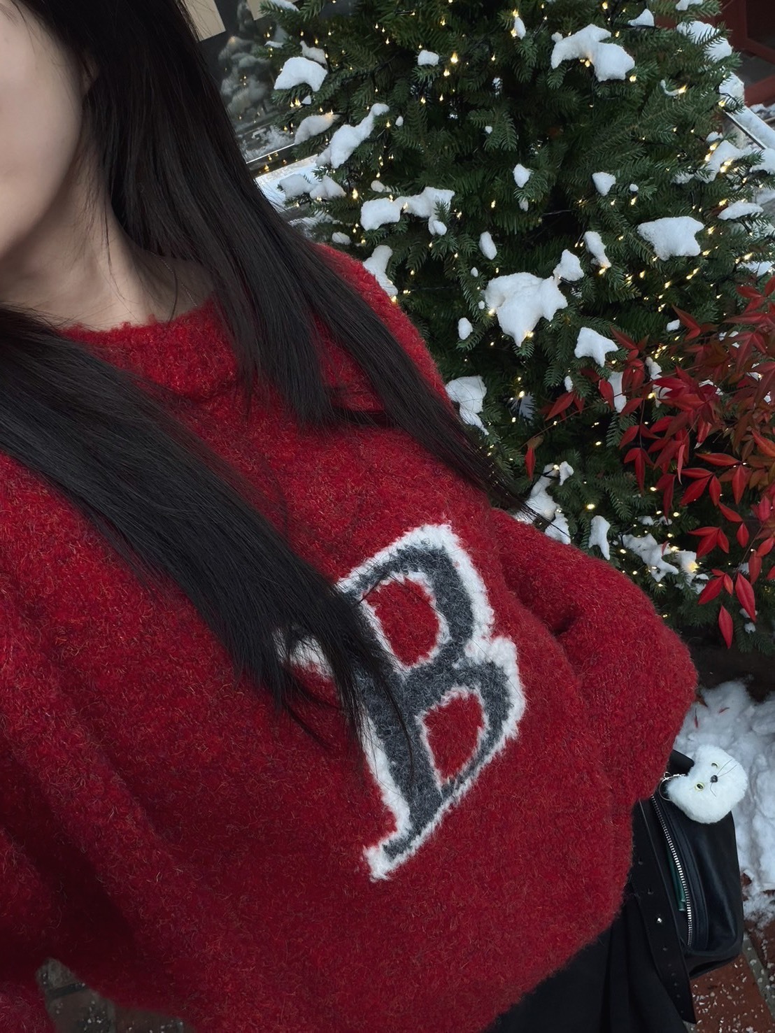 <25DEC韓國女裝>  DC04 圈圈毛字母毛衣 兩色