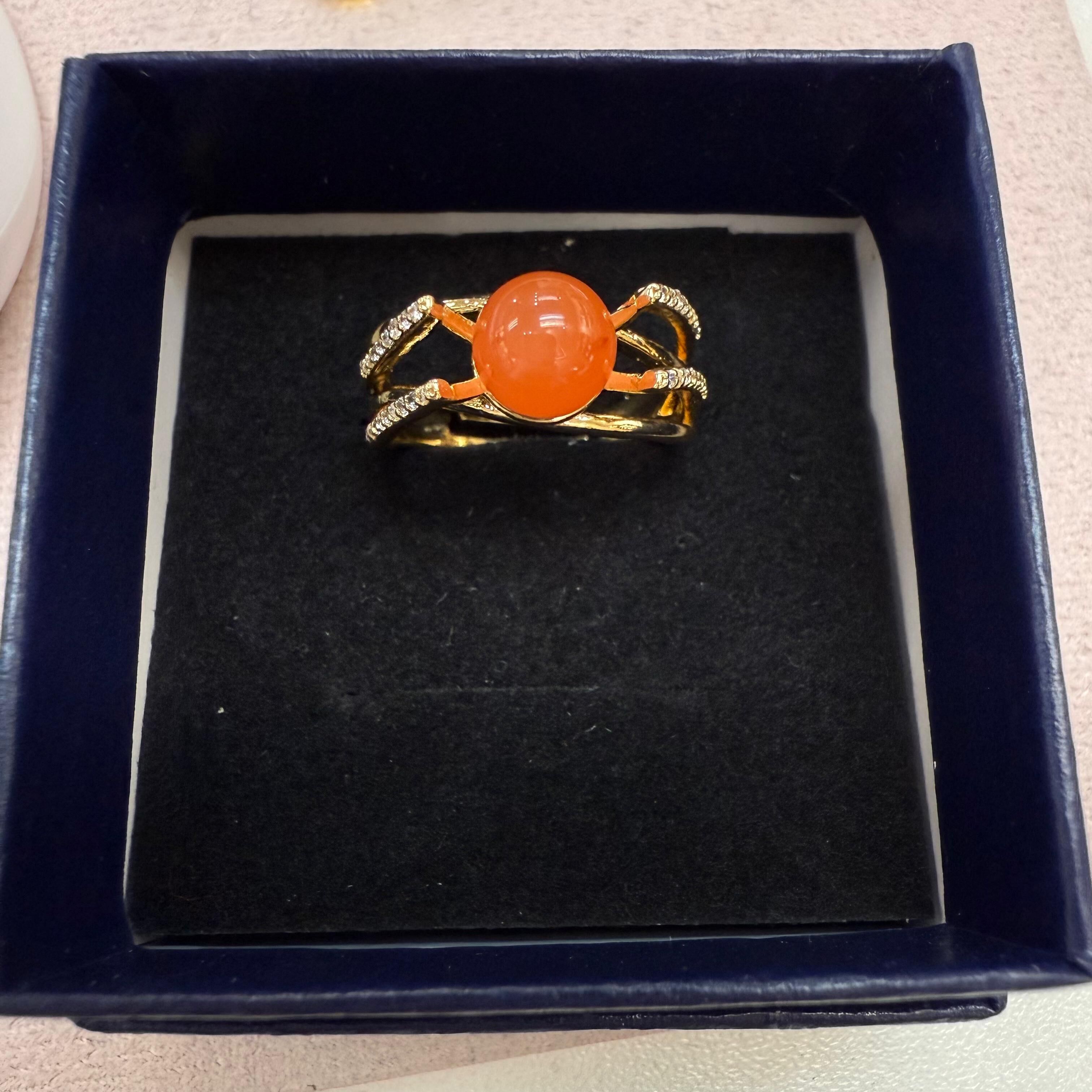 HKAF1214-059 南紅開口戒指  (A57)