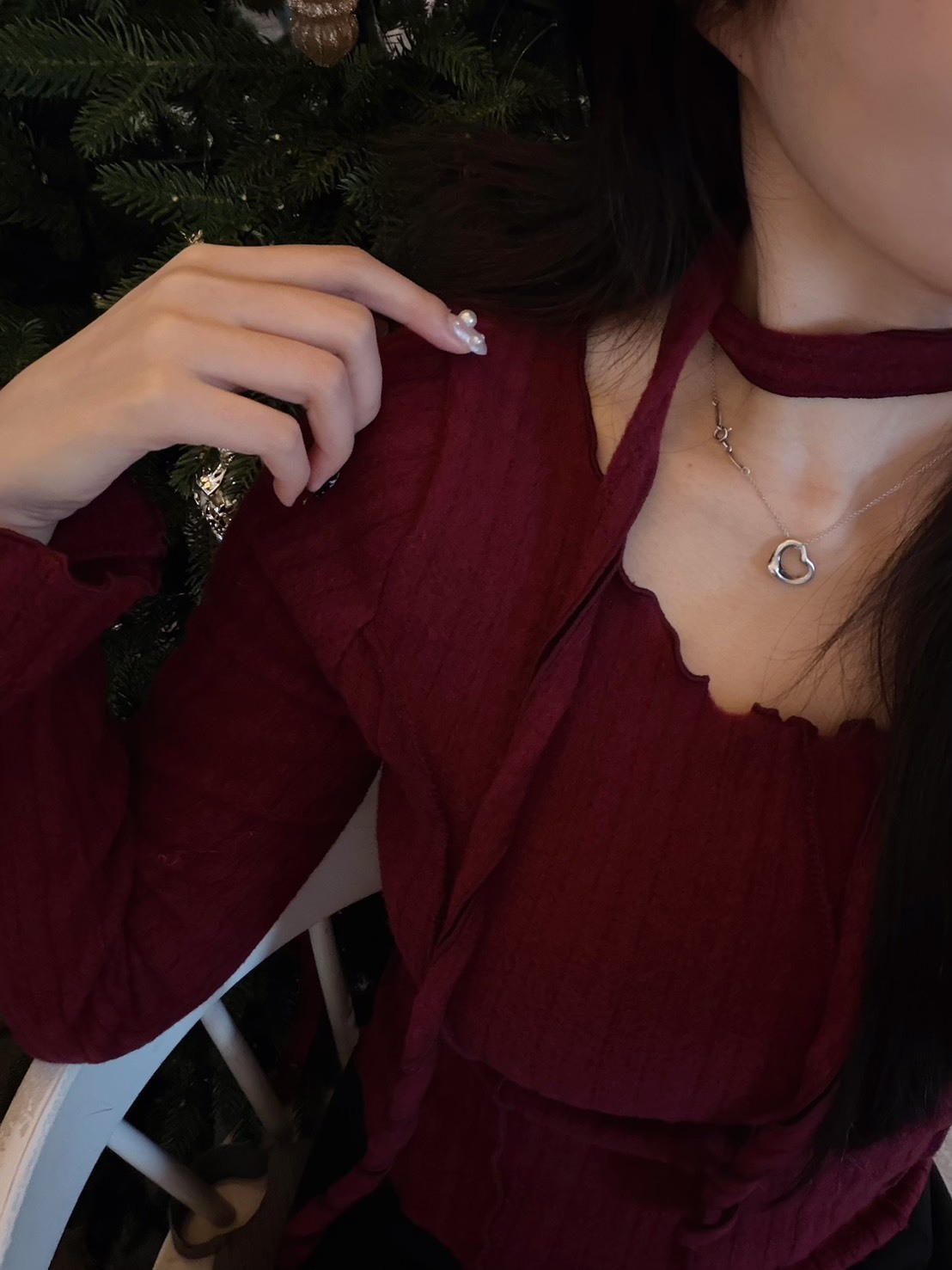 <25DEC韓國女裝> DC06 捲邊領繞脖針織上衣 兩色