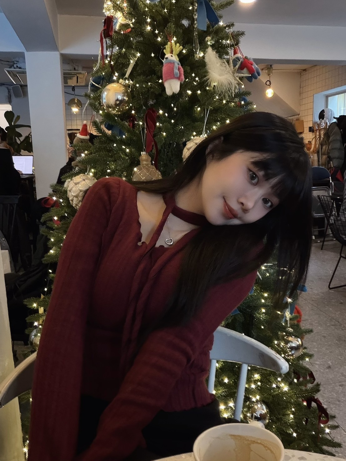 <25DEC韓國女裝> DC06 捲邊領繞脖針織上衣 兩色