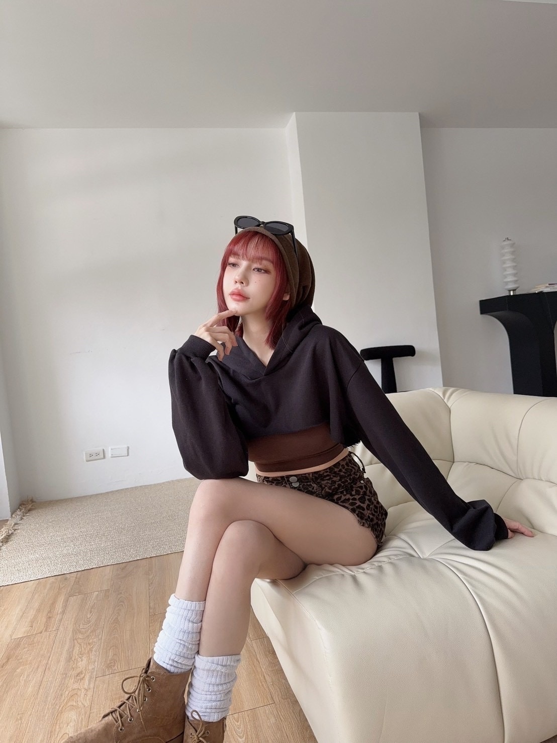 🇹🇼撞色連帽外衣＋背心兩件set