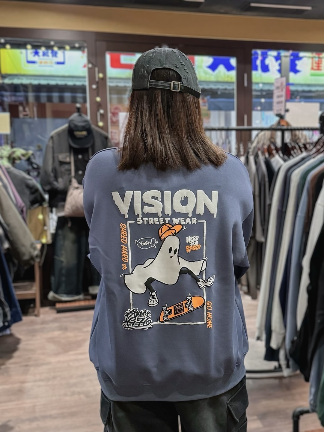 【VISION STREET WEAR】經典GHOST發泡塗鴉大學TEE