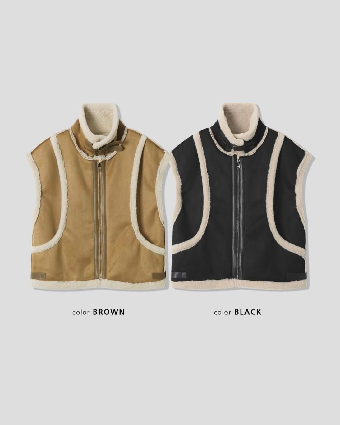 毛毛拉鍊背心褸 Tac-0348V