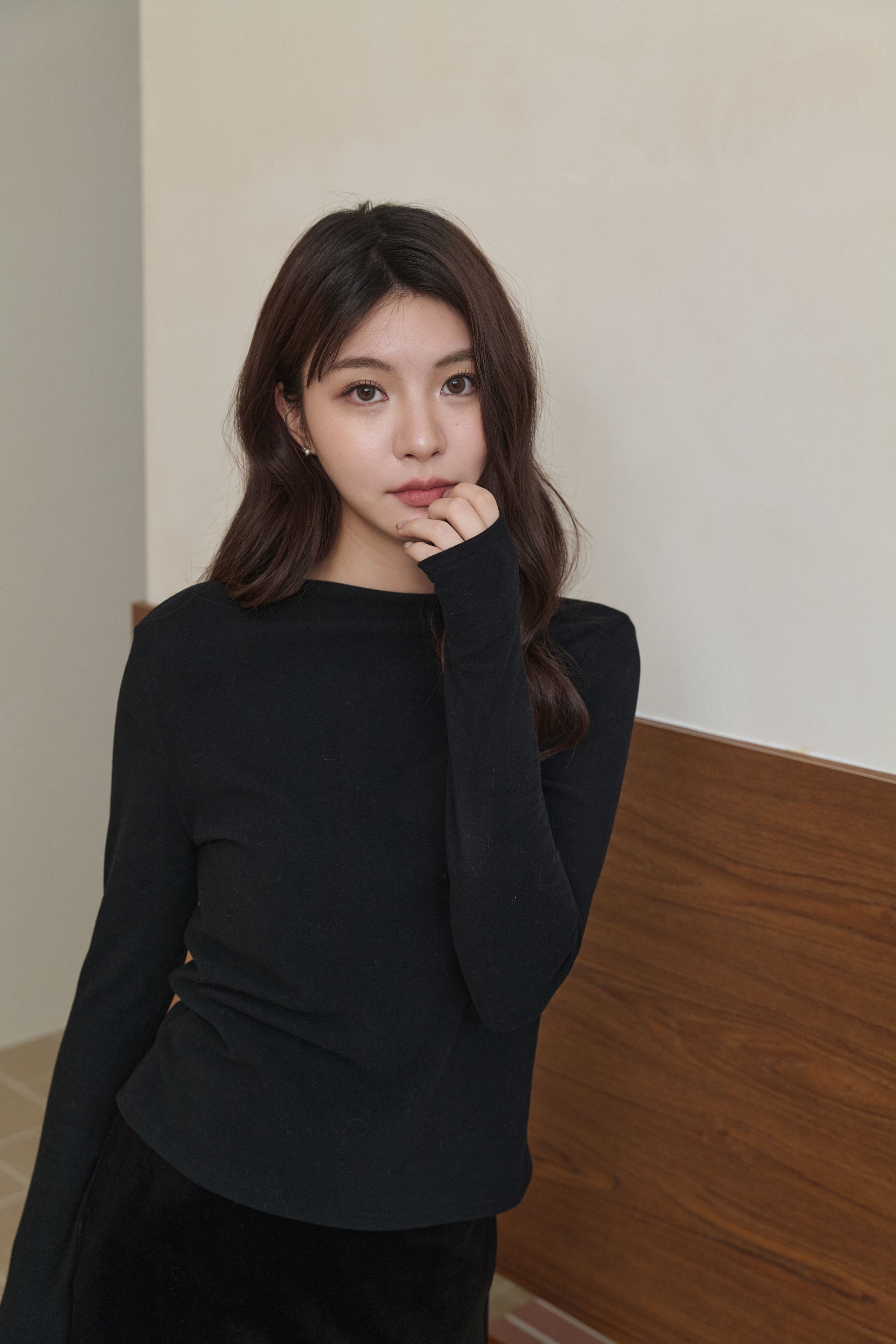 Gmade/不勒脖磨毛微高領親膚打底衣 - 純色款-黑