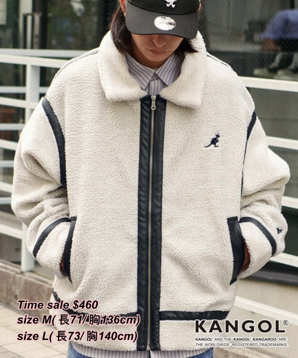 15/12 Time sale Kangol 彷皮邊毛毛褸/4 色