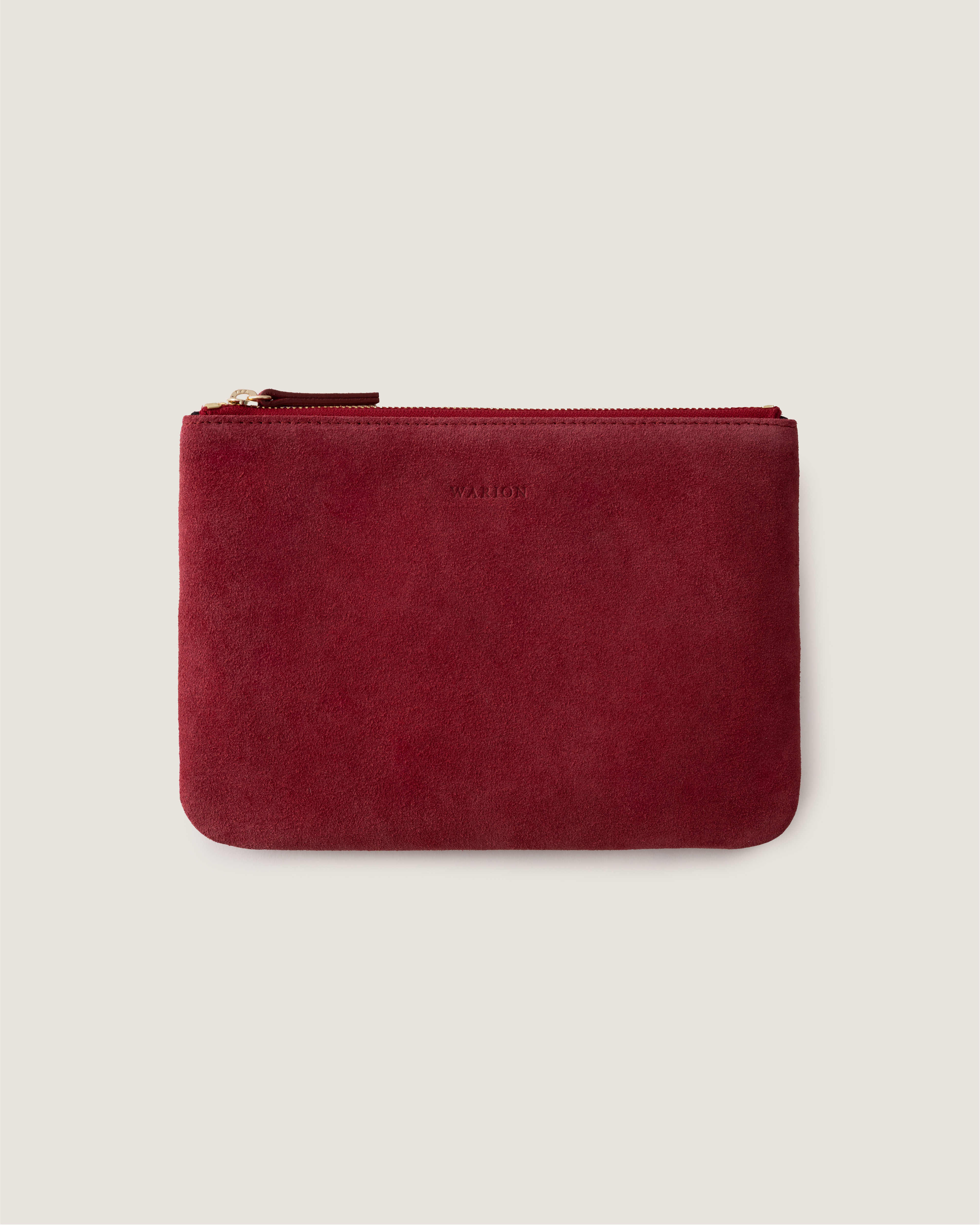 Classic Italian Leather Clutch Bag - Red