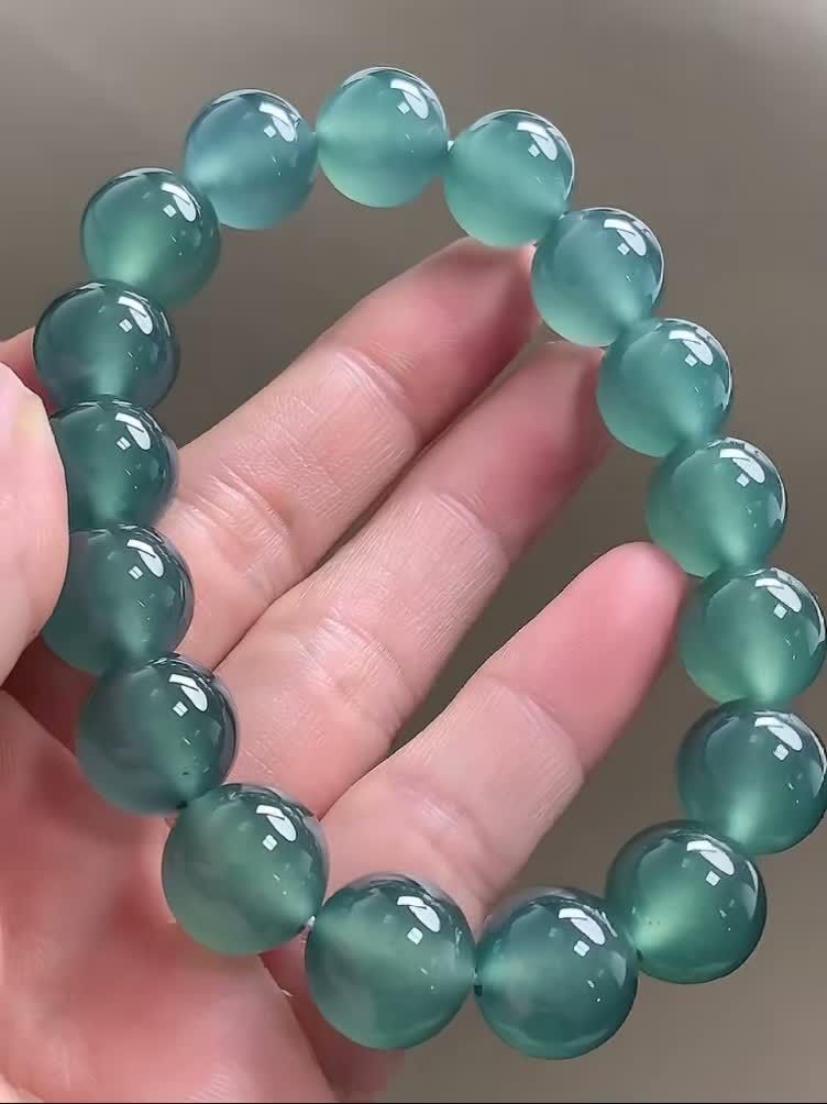 翡翠冰藍水手串 (12.5mm直徑),天然翡翠A玉, 緬甸玉, Jade, Jadeite