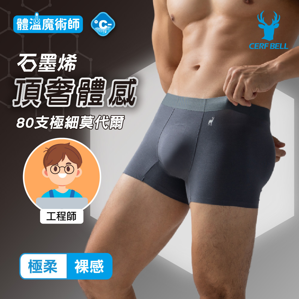 【肌柔】「Ultra Pro | 極致頂奢」平角莫代爾棉男內褲丨工程師適用