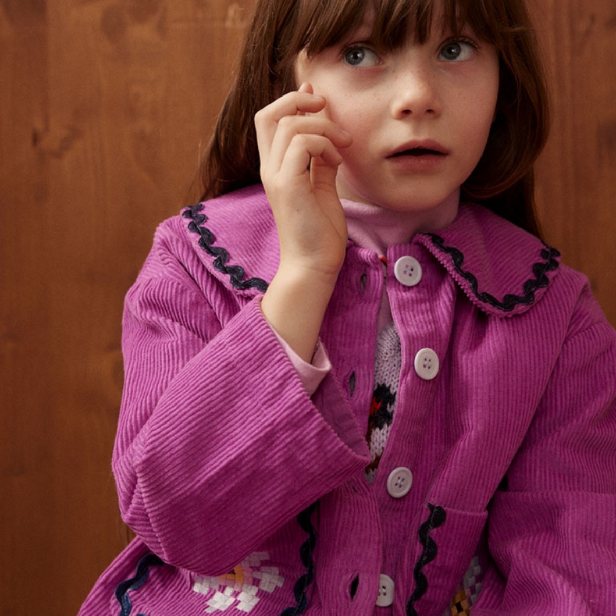 HELLO SIMONE 短版波浪刺繡外套 Duchesse jacket Mauve